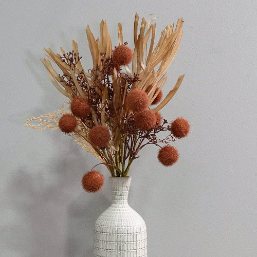 NATURAL GRASSES & CLAY PODS 2PC PICK SET 21"L