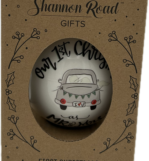 MR. & MRS. 1ST CHRISTMAS CERAMIC ORNAMENT