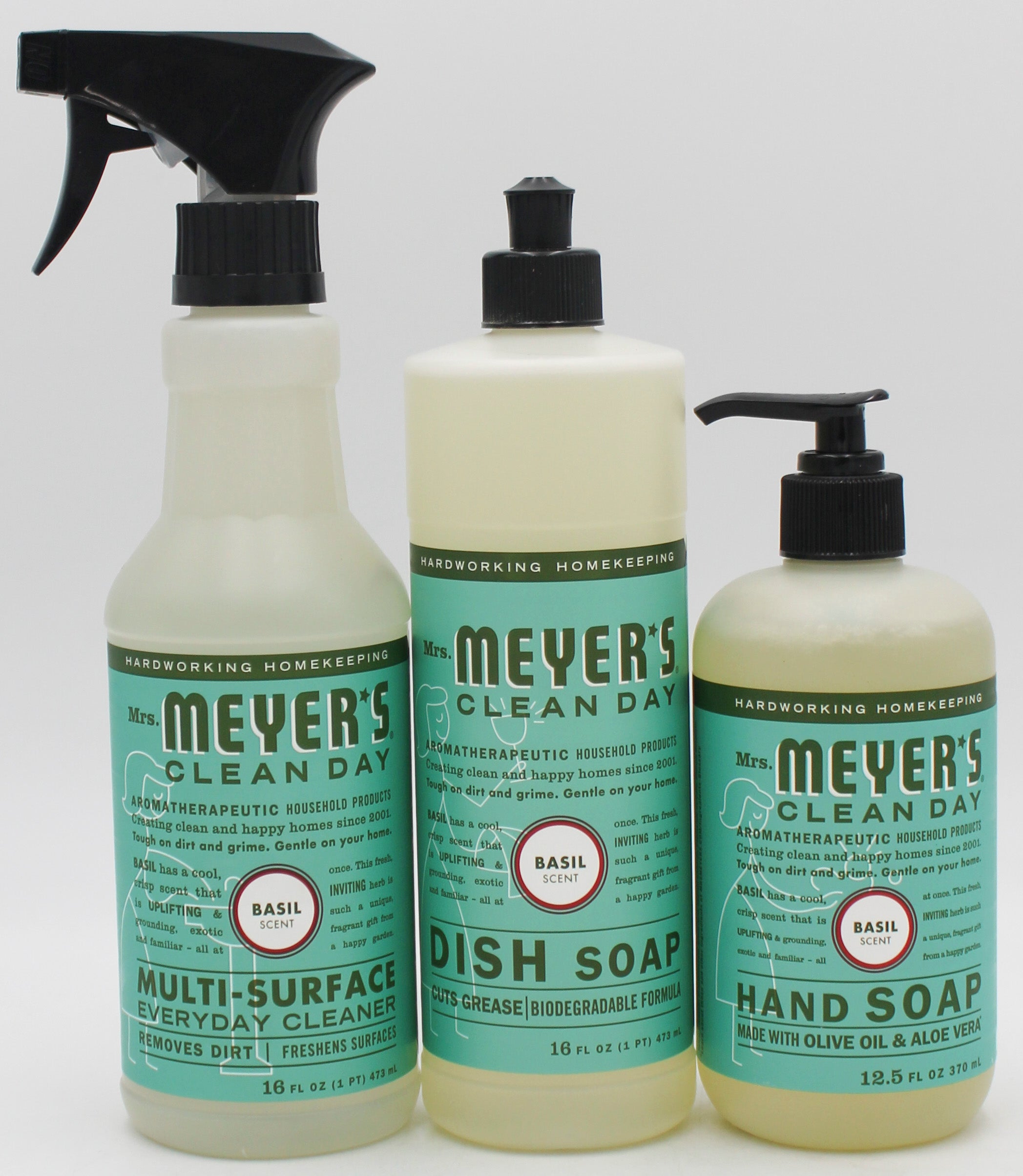 MRS MEYERS KITCHEN SET BASIL DISH SOAP/HAND SOAP/MULTI SURFACE CLEANER US