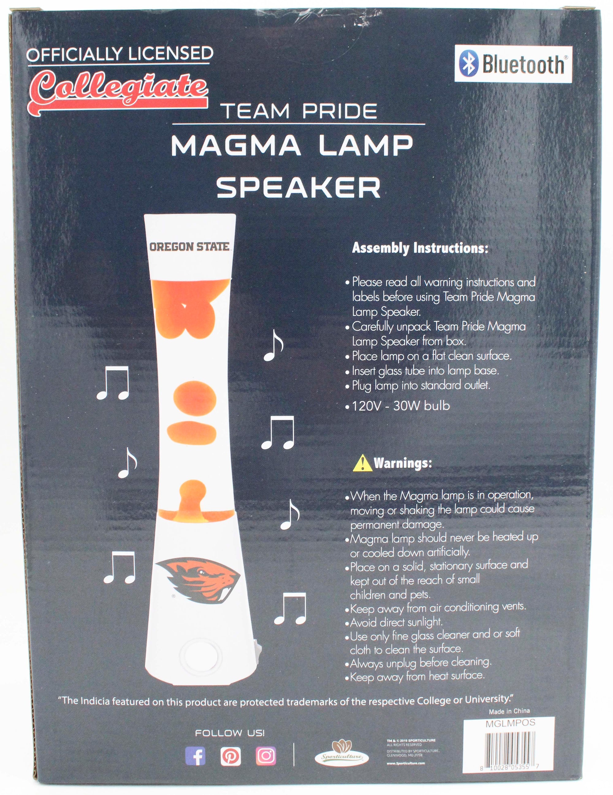 OFFICIALLY LICENSED OREGON STATE BEAVERS MAGMA LAMP SPEAKER 16.5"