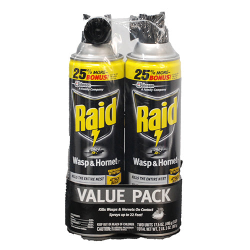 SP RAID WASP & HORNET DEFENSE SYSTEM 2ct 17.5 oz EACH 25% MORE