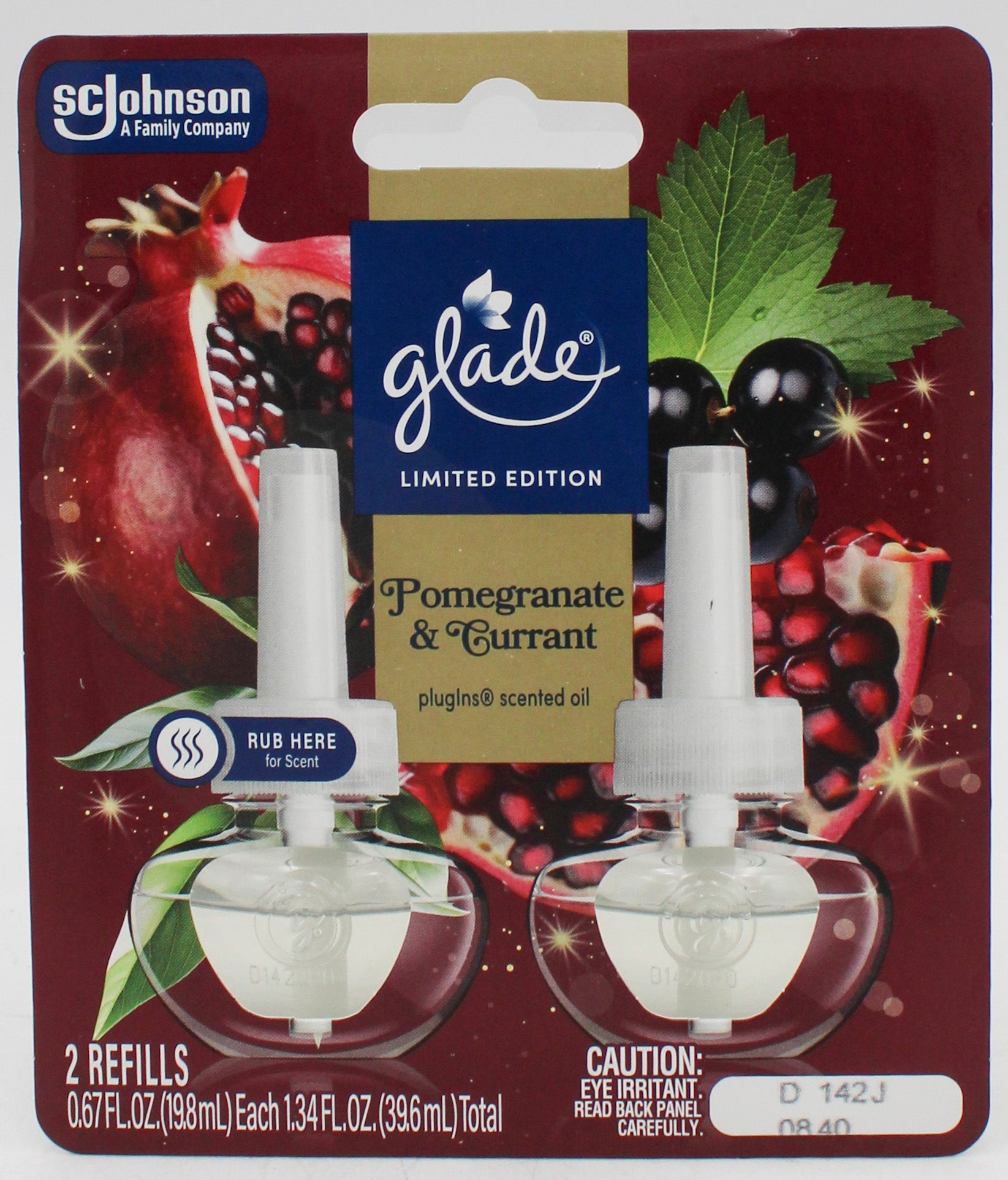 SP GLADE PLUGINS SCENTED OIL 2REFILLS 1.34oz POMEGRANATE & CURRANT