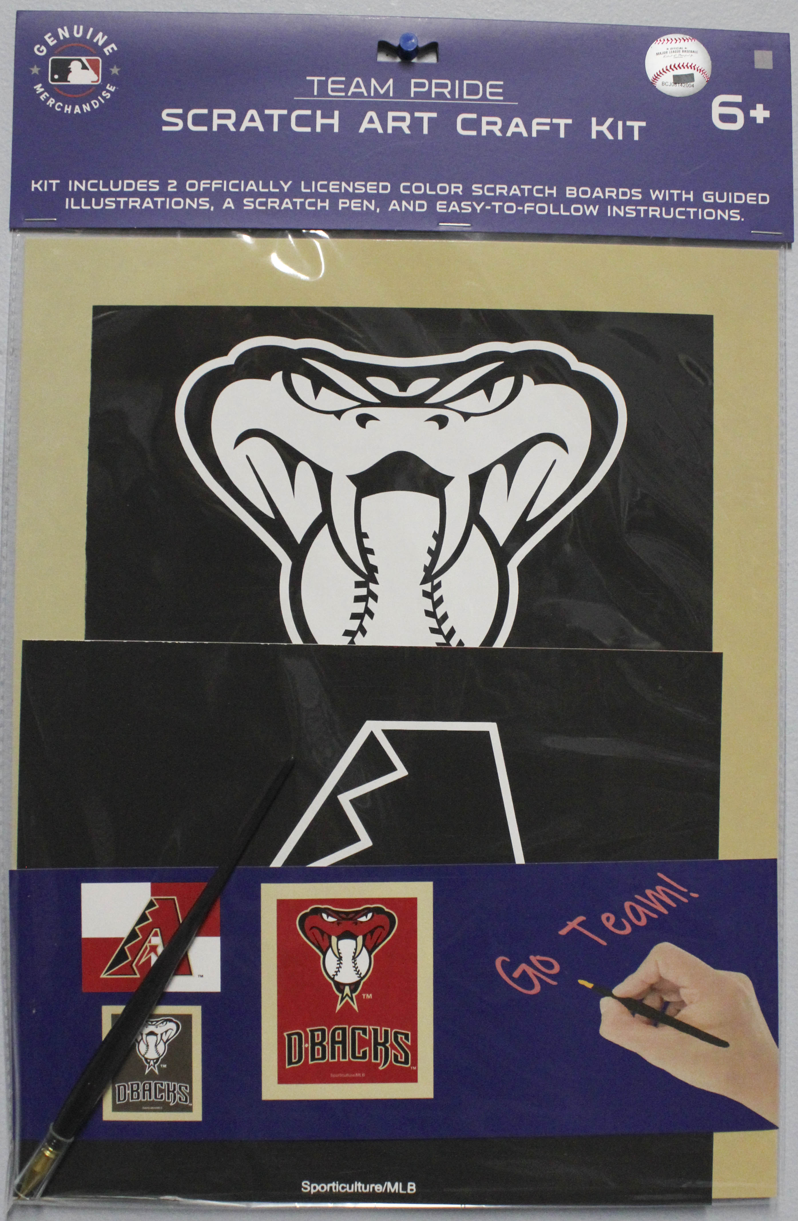 ARIZONA DIAMONDBACKS SCRATCH ART CRAFT KIT