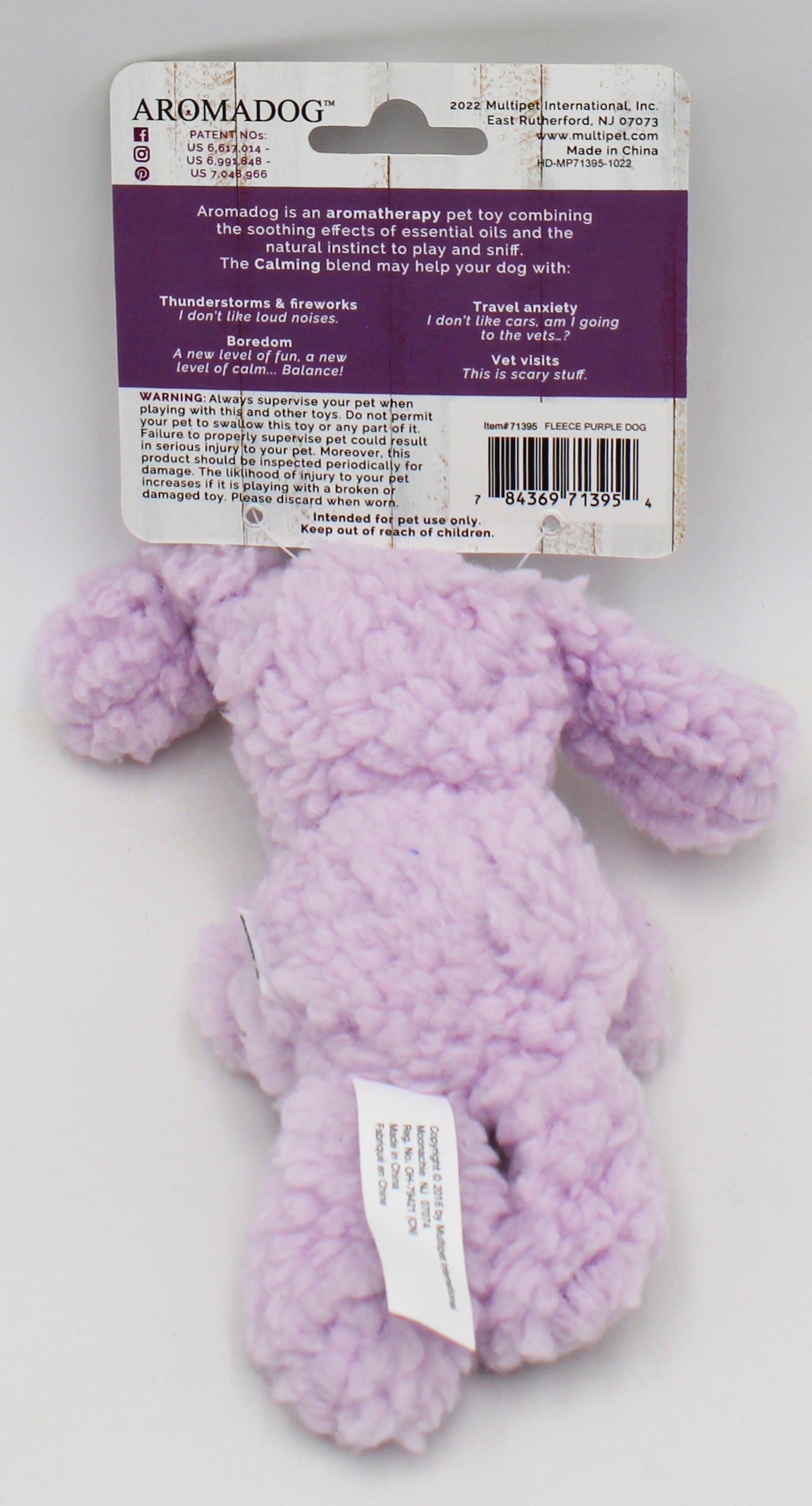 MULTIPET AROMADOG FLEECE LAVENDER DOG TOY