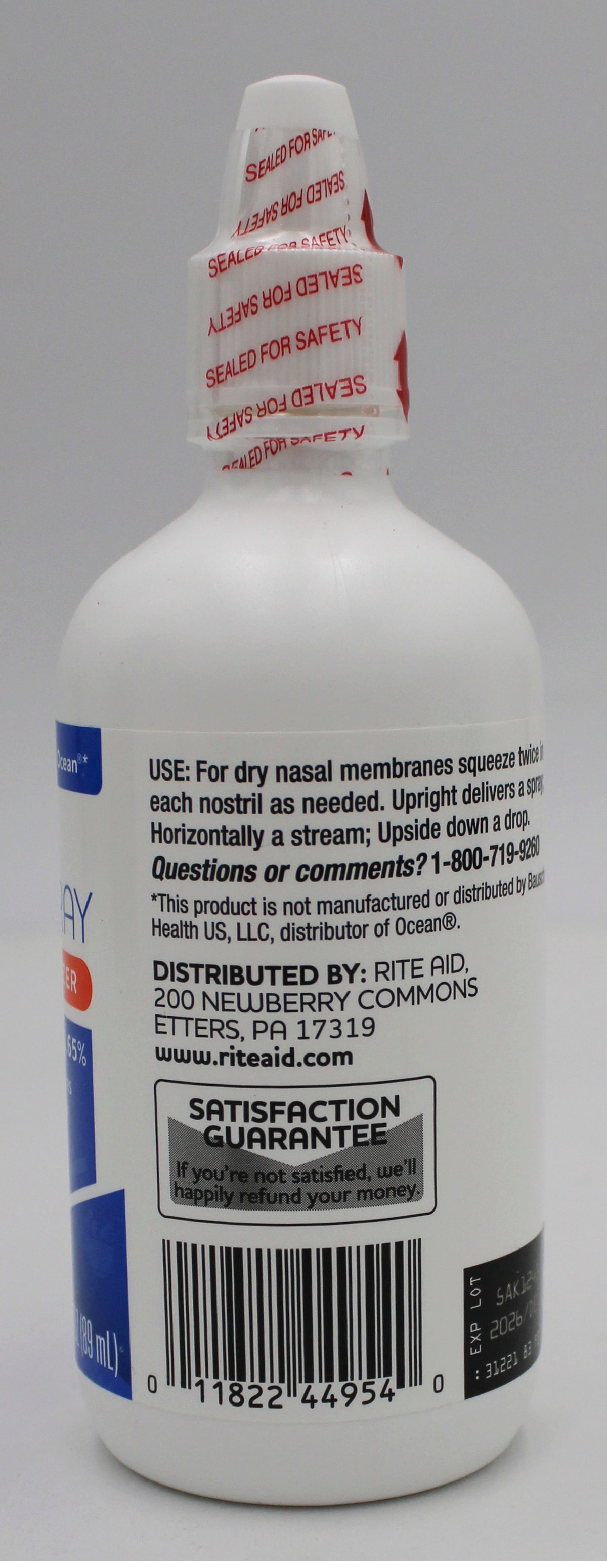 Rite Aid Saline Nasal Spray 3oz Wholesale – The Bazaar Inc