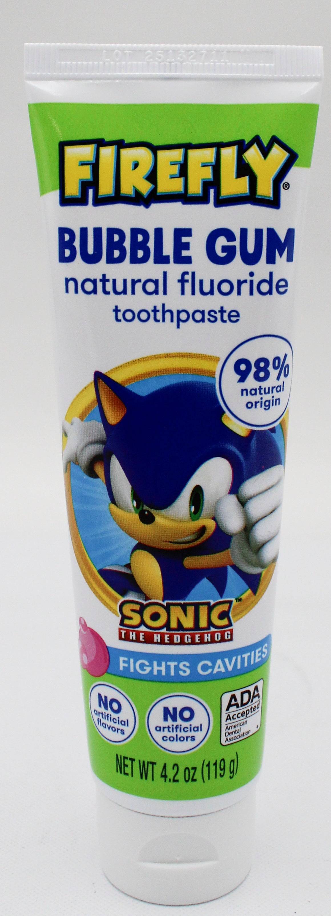 FIREFLY KIDS ANTI-CAVITY FLUORIDE BUBBLEGUM TOOTHPASTE 4.2oz  - SONIC THE HEDGEHOG EXP 4/30/2027 NI