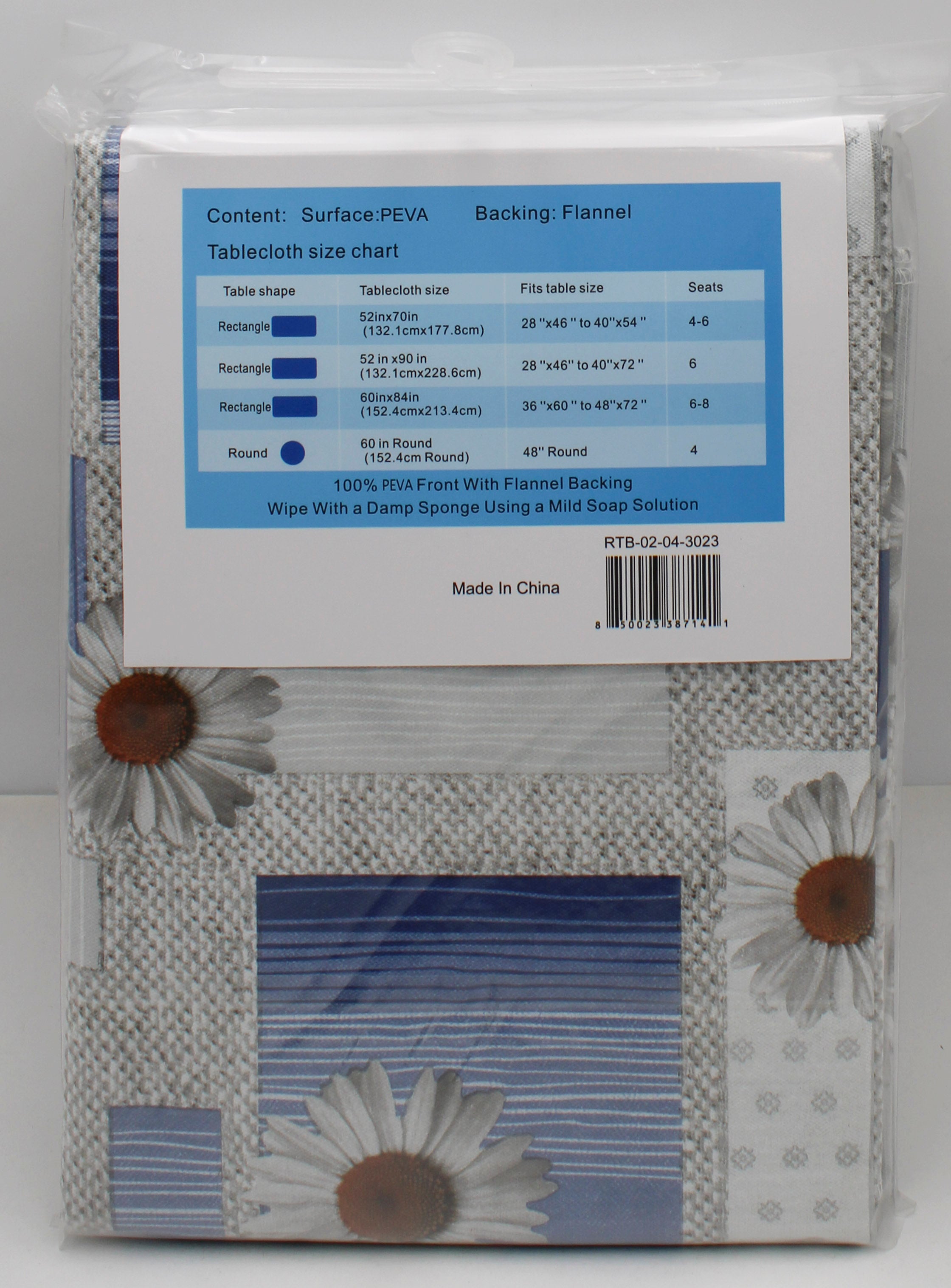 52x70" PRINTED VINYL TABLECLOTH*