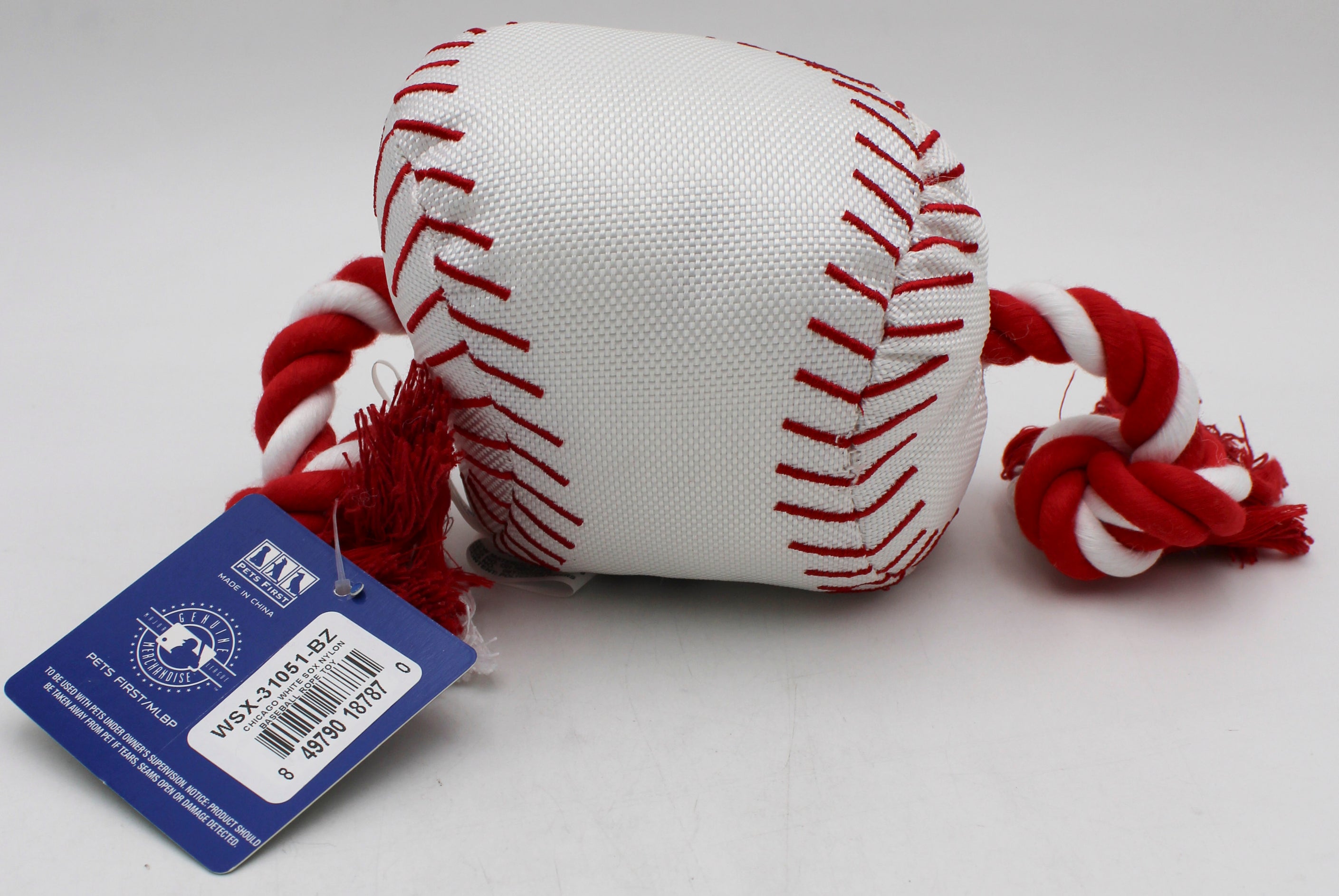 MLB CHICAGO WHITE SOX NYLON BASEBALL ROPE DOG TOY NI