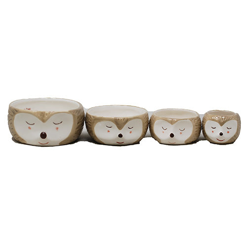 CERAMIC HEDGEHOG MEASURING CUP SET 4PC