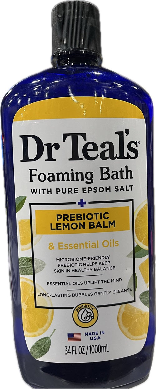 SP DR TEAL'S FOAMING BATH EPSOM SALT PREBIOTIC LEMON BALM 34oz NI