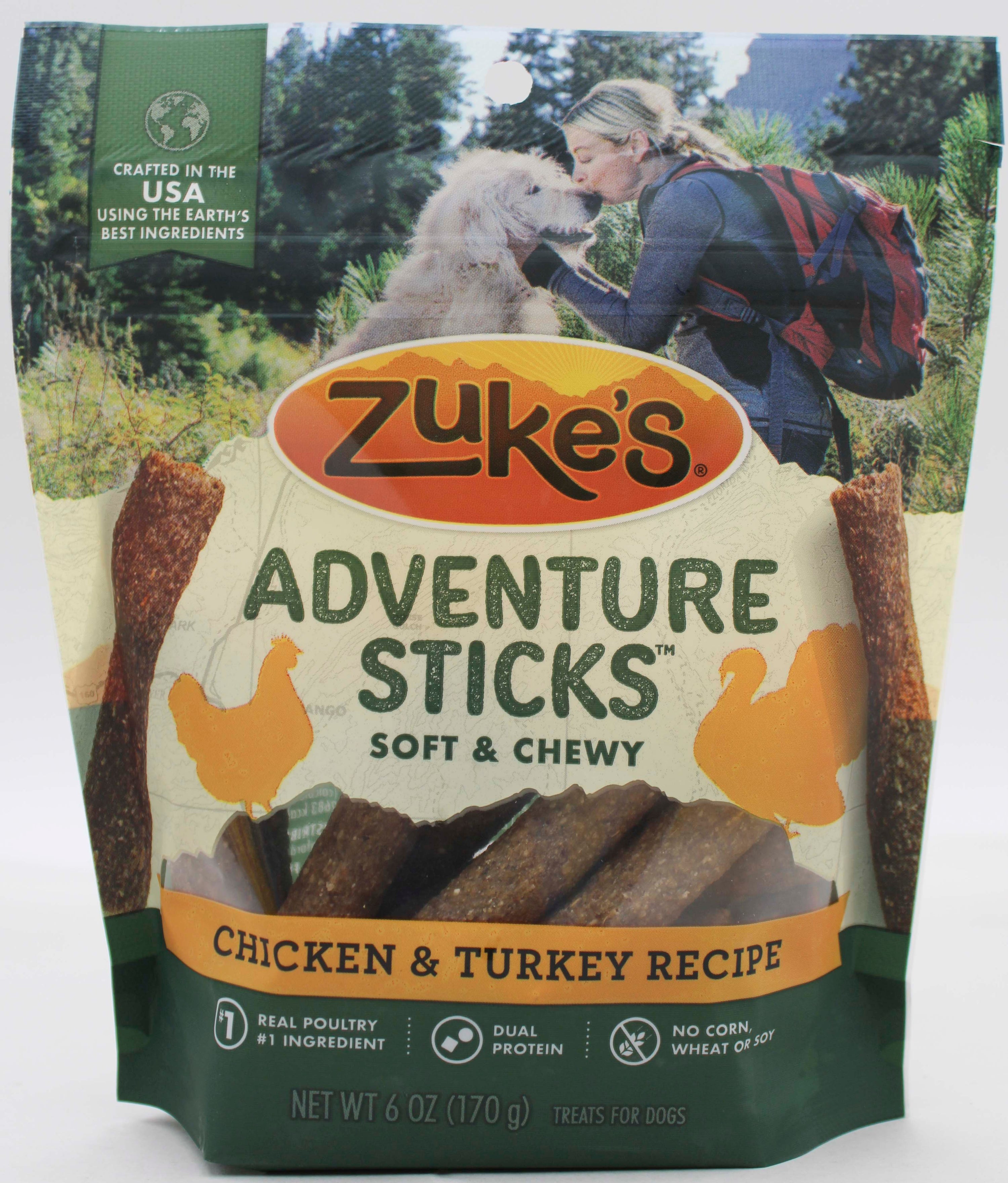 PURINA ZUKE'S ADVENTURE STICKS CHICKEN & TURKEY 6oz BB 1/31/27 NI