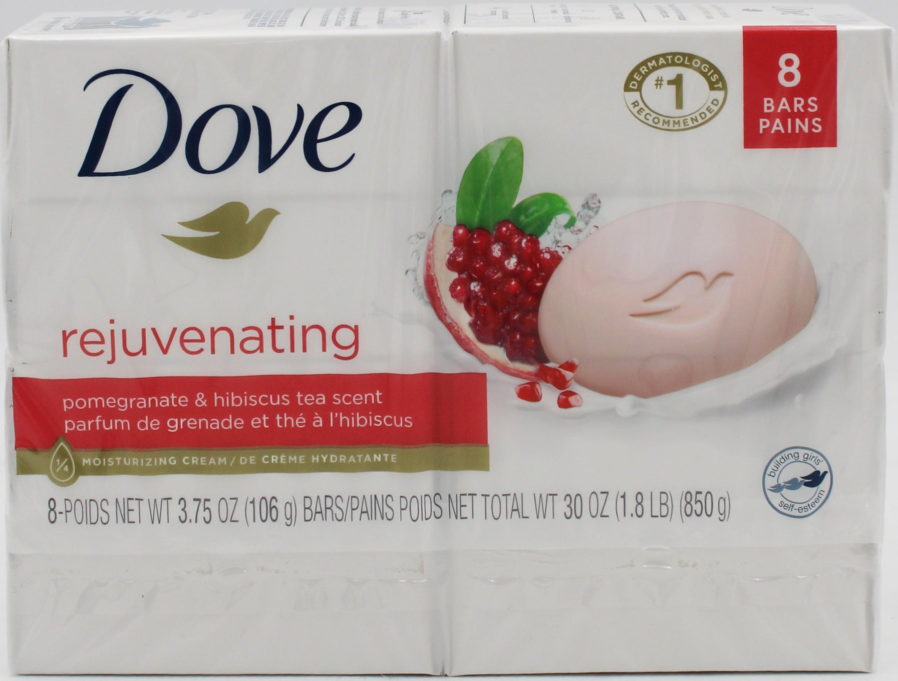 DOVE BAR SOAP POMEGRANATE & HIBISCUS TEA 8ct 3.75oz