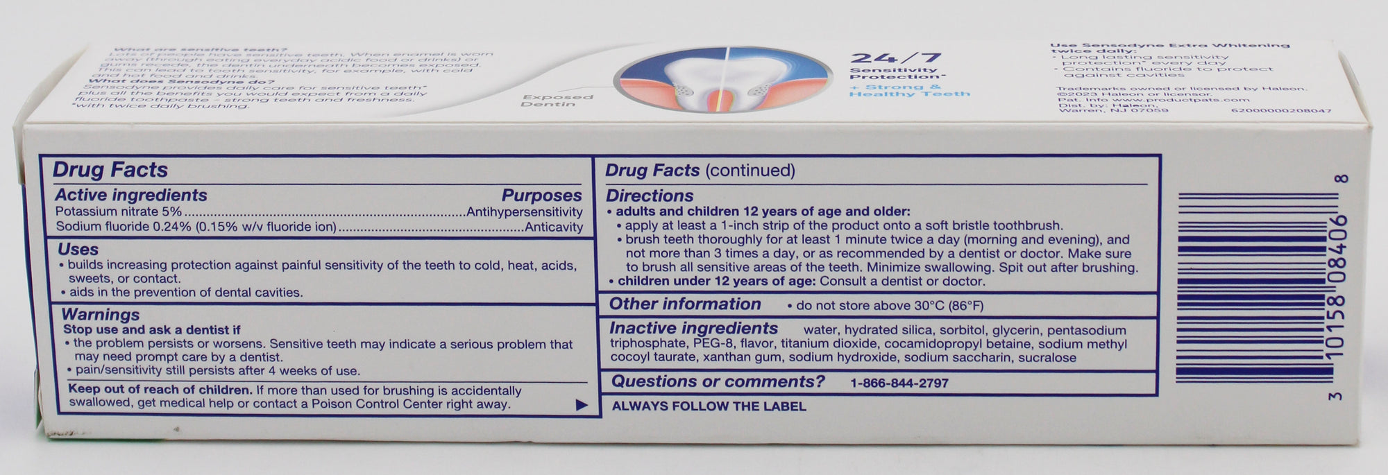 SENSODYNE WHITENING TOOTHPASTE 6.0OZ 7/18/2027 - K23B