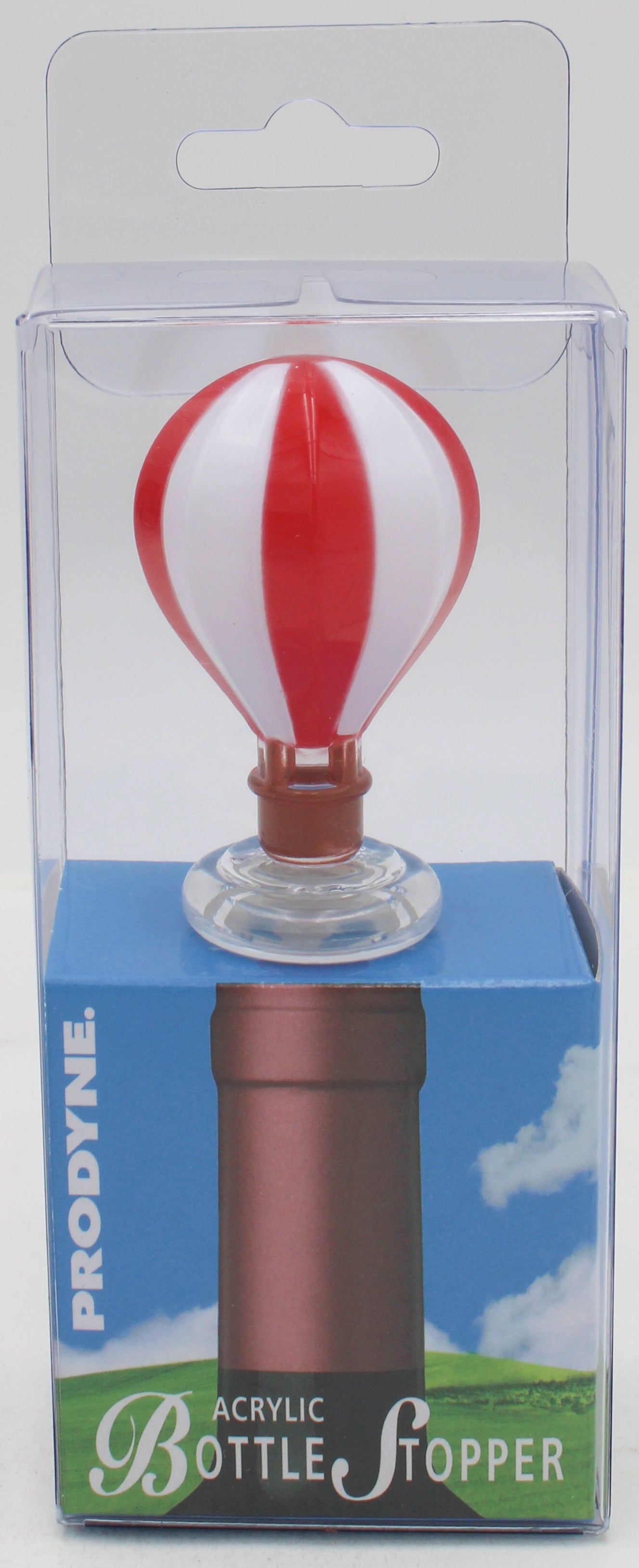 WINE BOTTLE STOPPER - HOT AIR BALLOON RED/WHITE