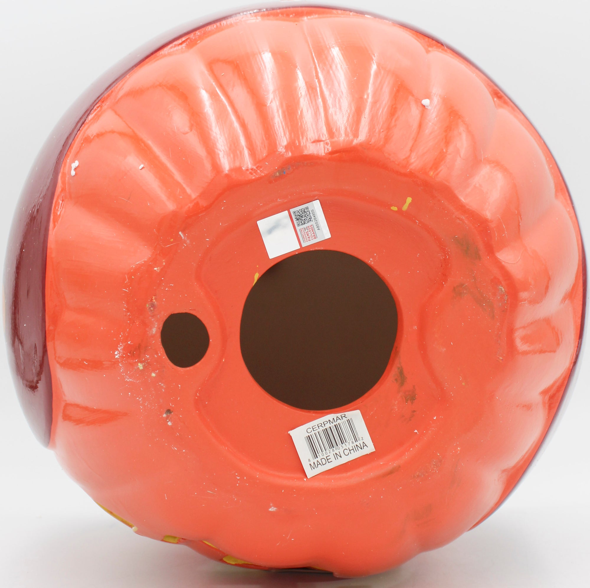 OFFICIALLY LICENCED ARKANSAS RAZORBACKS CERAMIC PUMPKIN HELMET 10"
