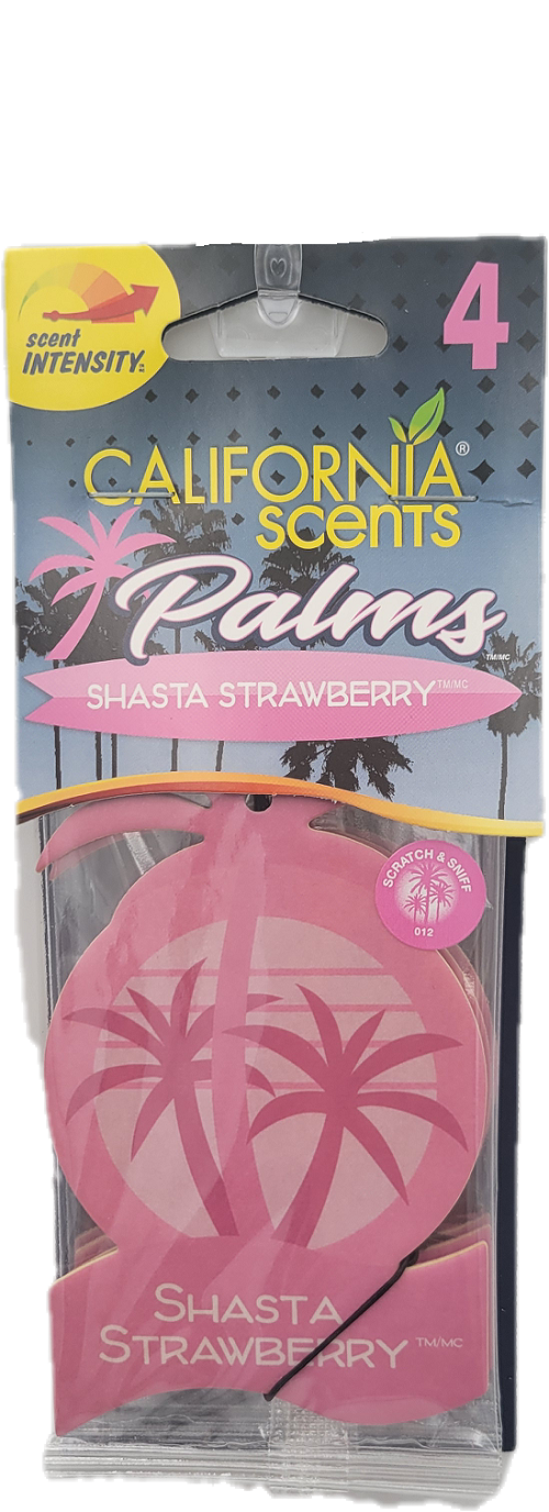 CALIFORNIA SCENTS 4CT PALMS SHASTA STRAWBERRY NI