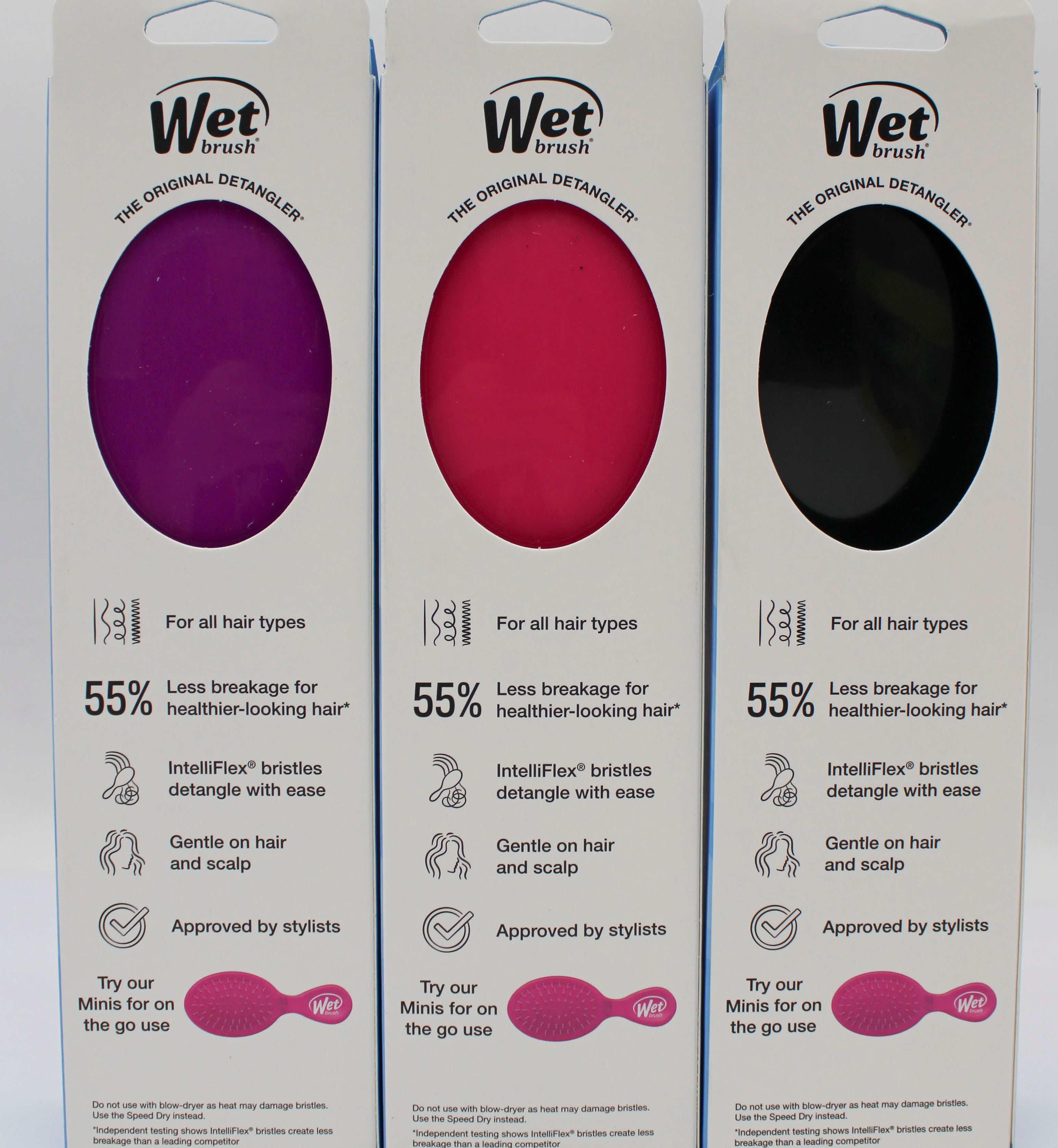 WET BRUSH ORIGINAL DETANGLER 3 ASSORTED COLORS NI