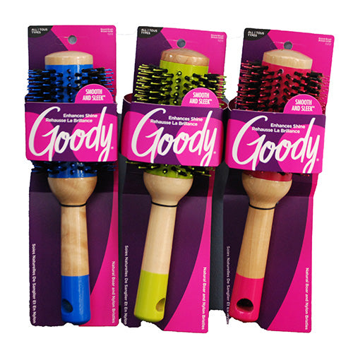GOODY WOOD MED HOT ROUND BRUSH 43MM ASSTD COLORS NI