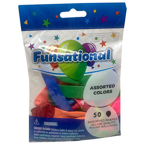 HELIUM BALLOONS 50CT-ASST SIZE/COLR