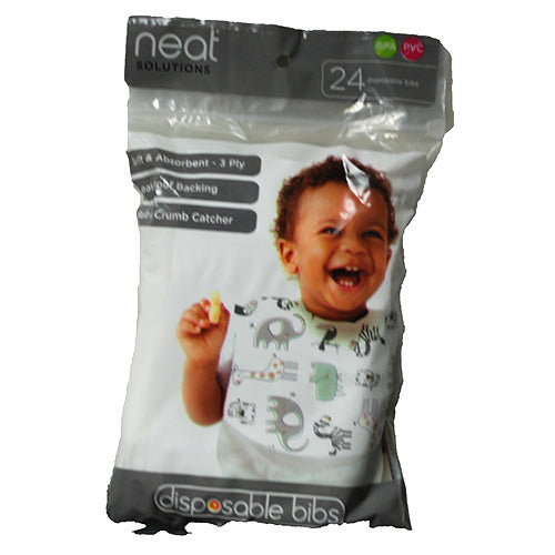 NEAT SOLUTIONS DISPOSABLE BIB 24CT(6 MOS +)SAFARI NI
