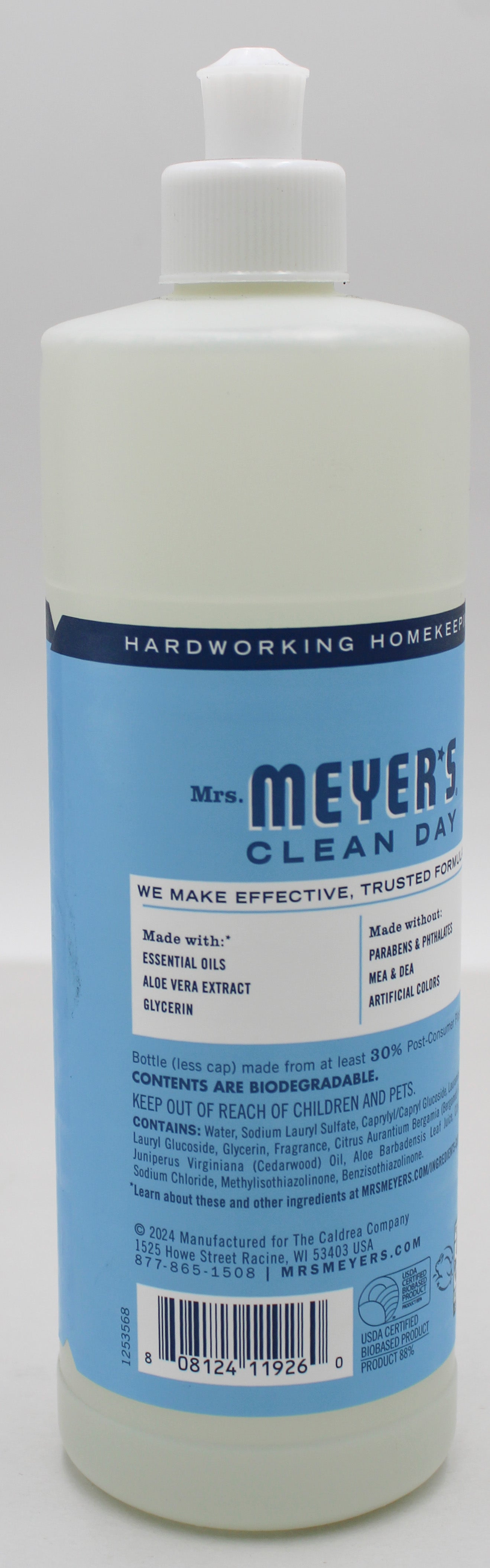 SP MRS. MEYER'S DISH SOAP 16oz RAIN WATER