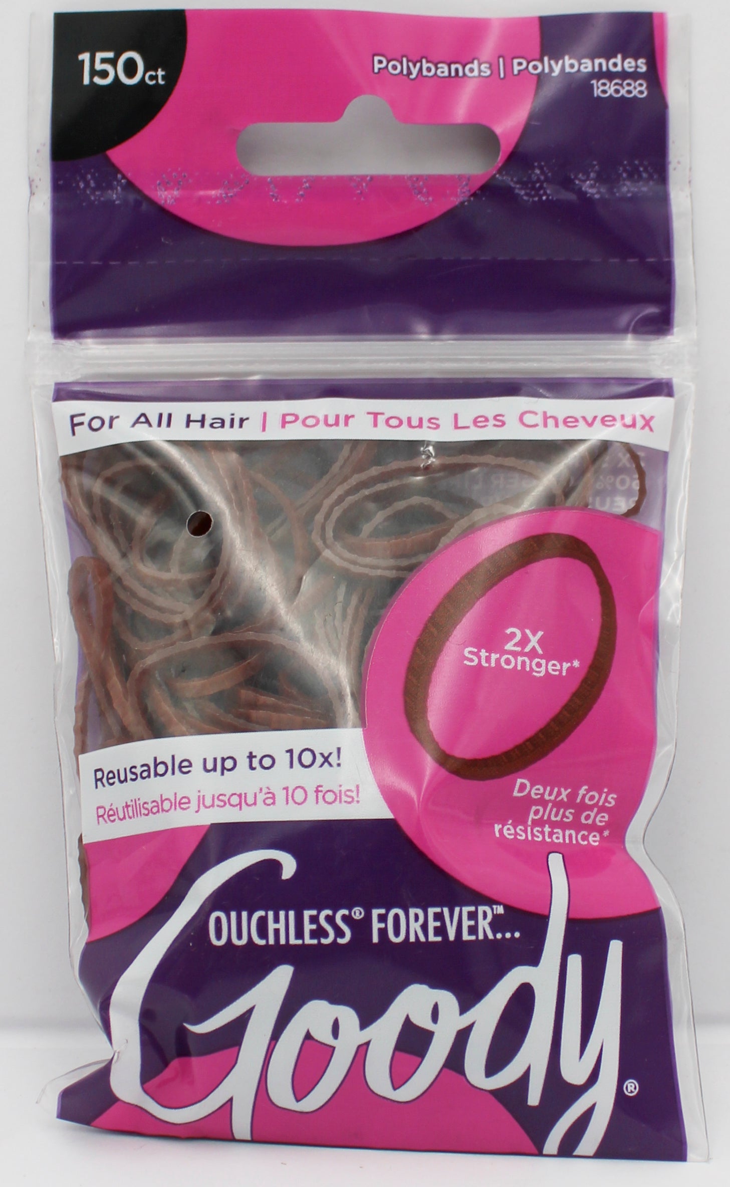 GOODY 150ct POLYBANDS BROWN-NI