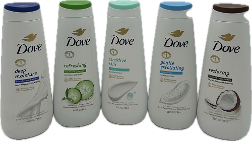 DOVE BODY WASH MIXED 20oz ENDSTAND