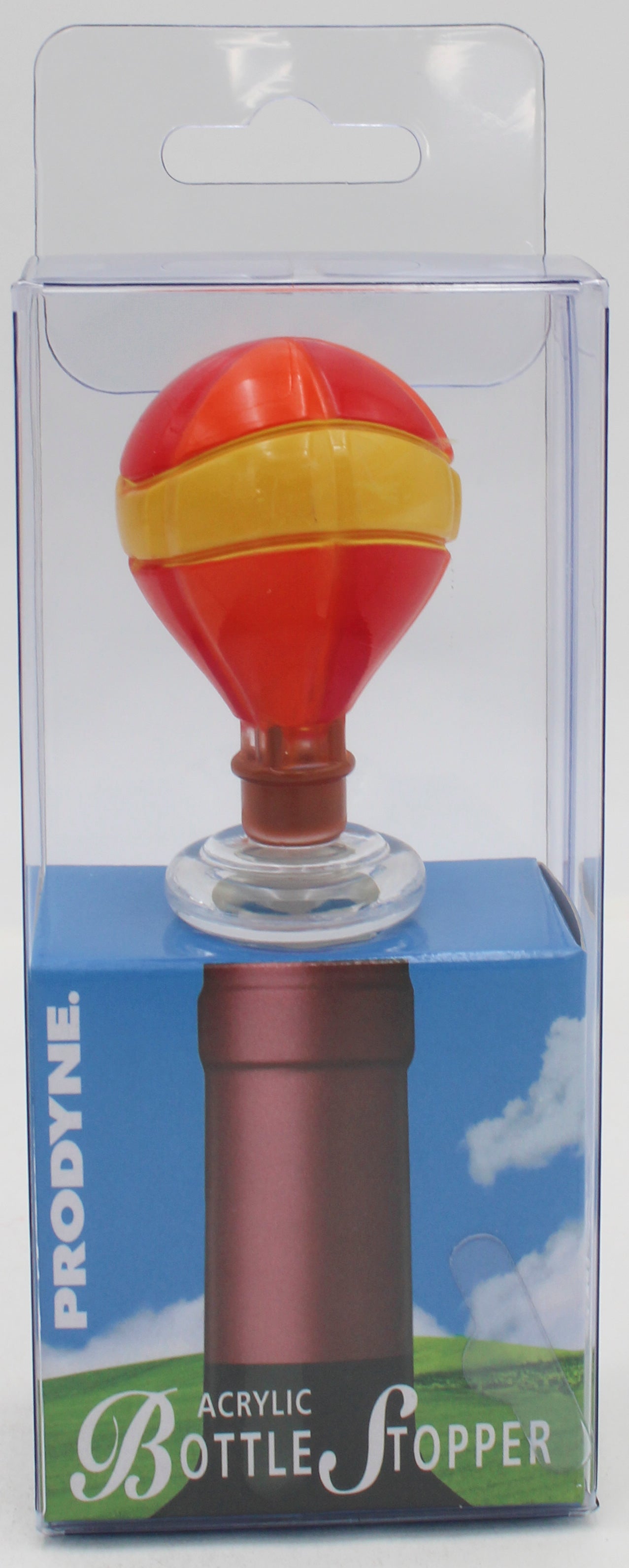 WINE BOTTLE STOPPER - HOT AIR BALLOON ORANGE/YELLOW