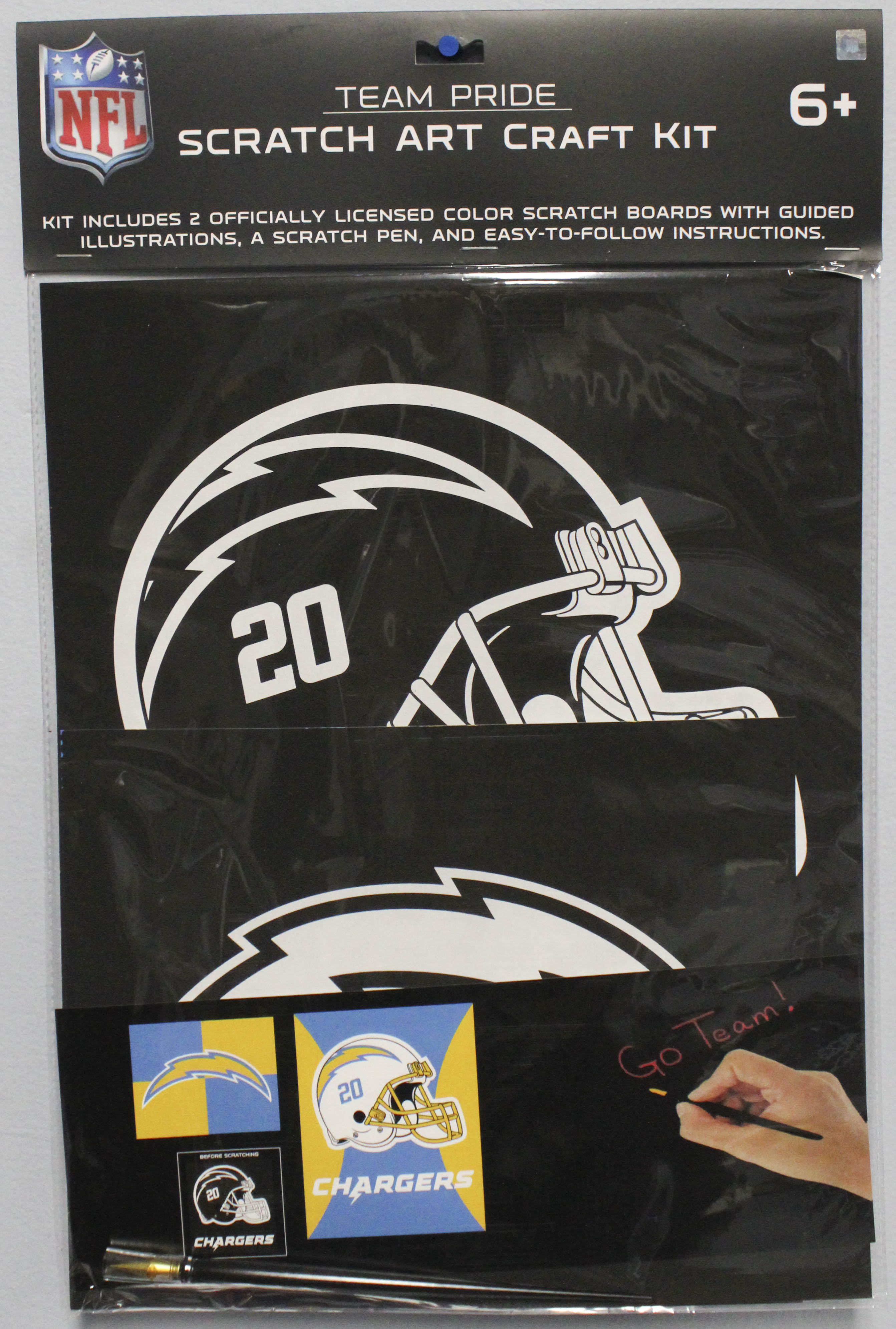NFL LOS ANGELES CHARGERS SCRATCH ART CRAFT KIT