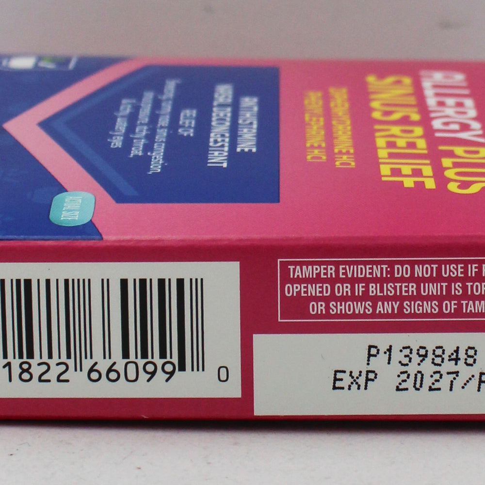 RITE AID SINUS & CONGESTION RELIEF TABLETS 24ct EXP 2/15/2027 COMPARES TO Benadryl