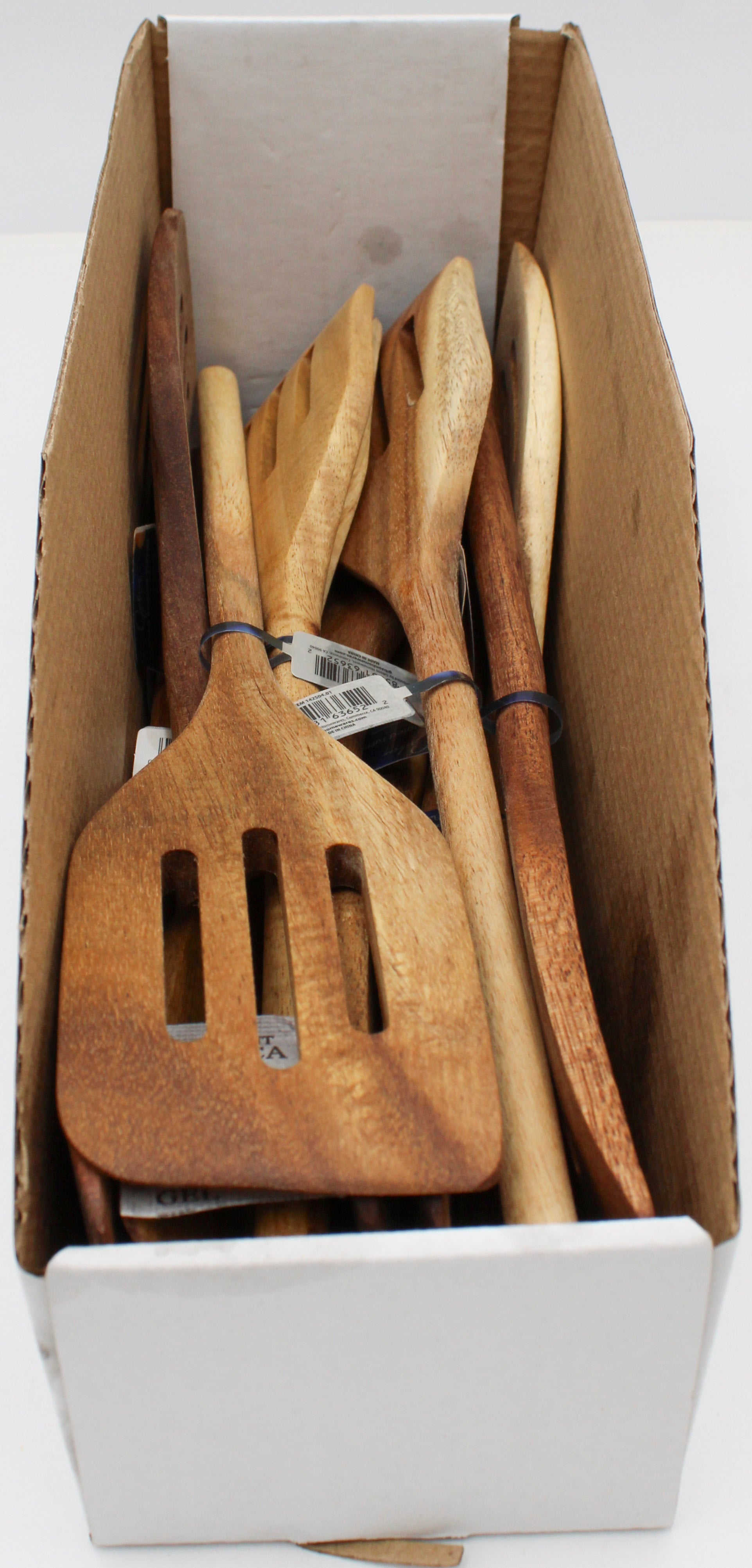 GIBSON HOME - 12in SLOTTED ANGLED TURNER ACACIA WOOD NI