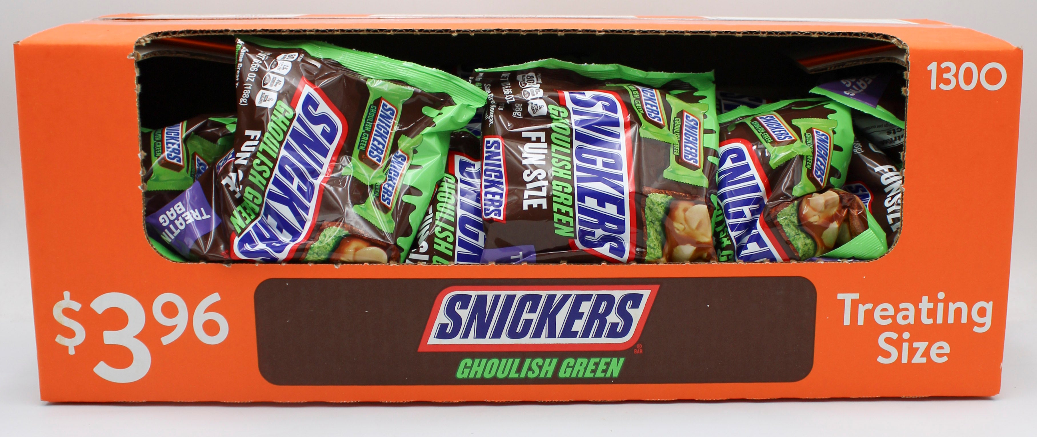 SNICKERS GHOUL GREEN HALLOWEEN FUN SIZE CANDY 6.66oz BB 05/31/2027