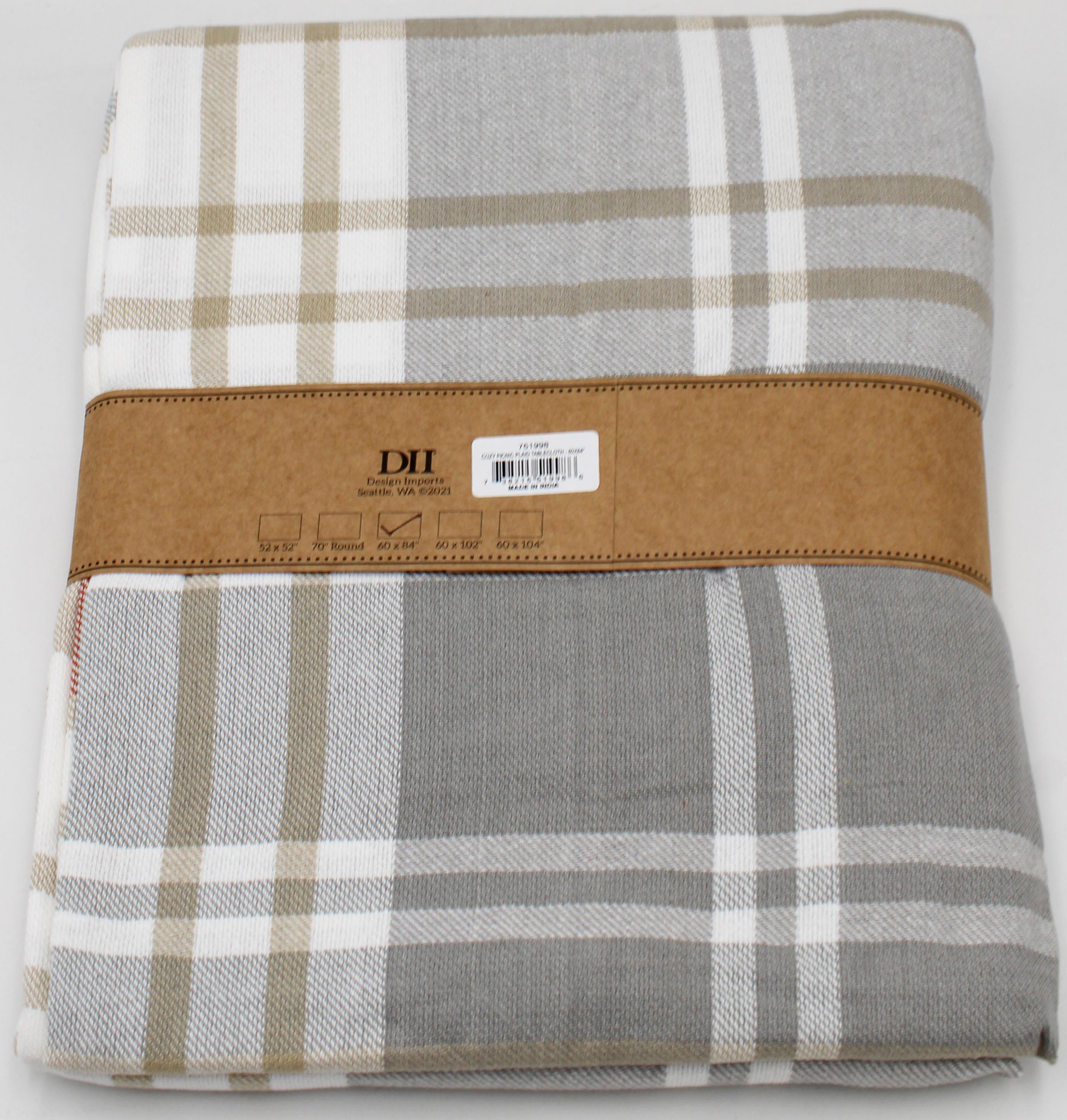TABLECLOTH -  60 X 84 COZY PICNIC PLAID
