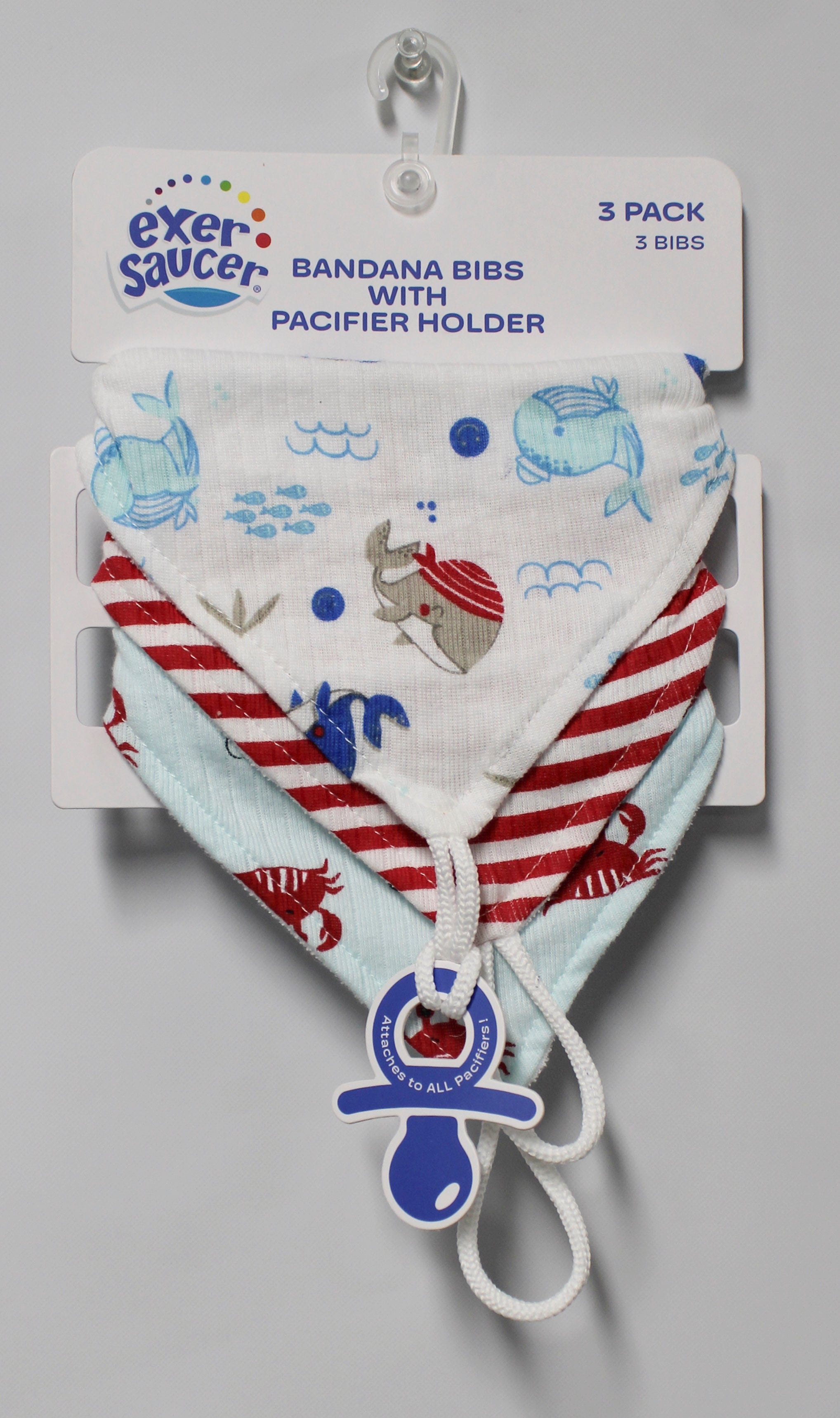 3PK Bandana Bibs – Whales Pattern, Baby, 3-Pack