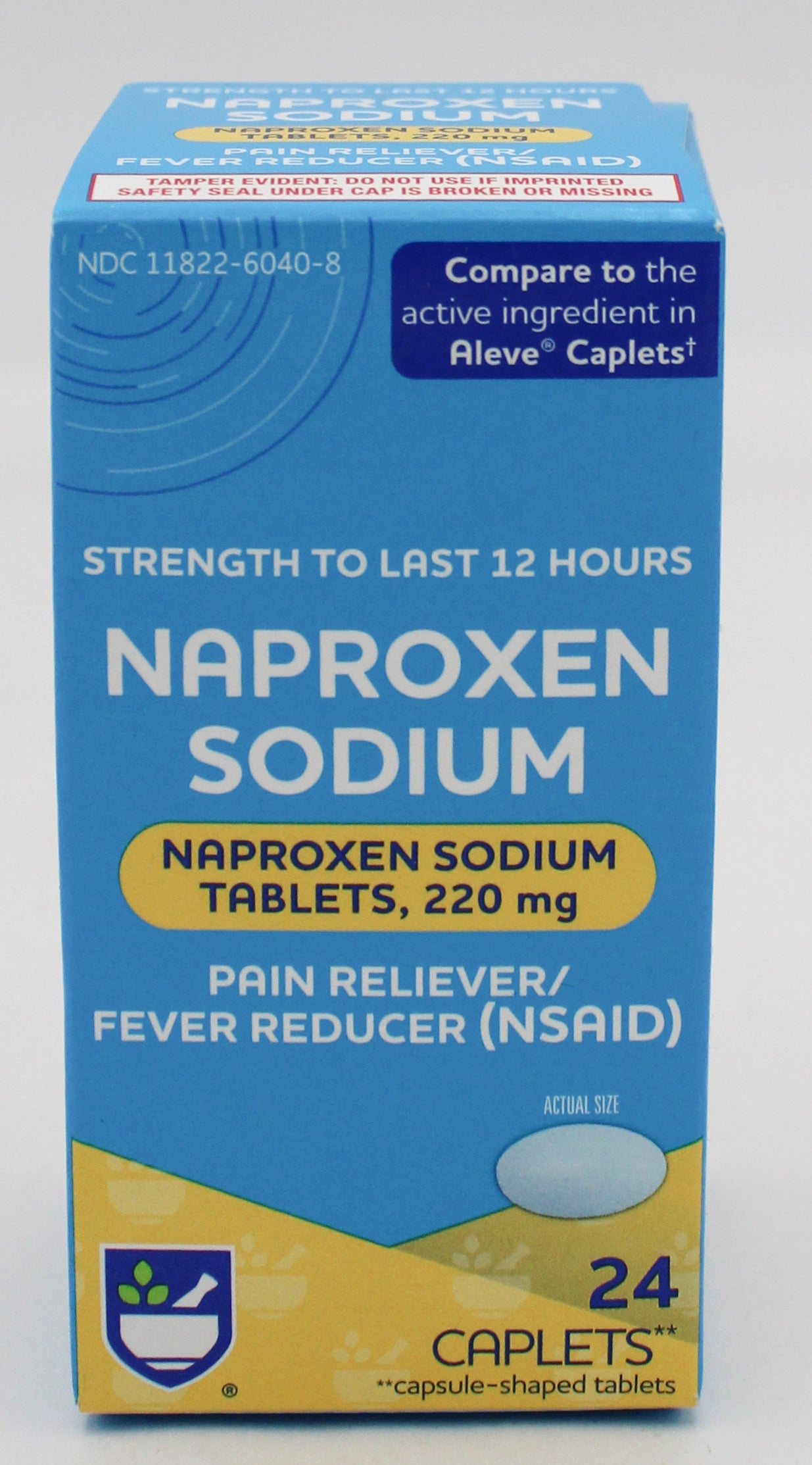 RITE AID NAPROXEN SODIUM PAIN/FEVER REDUCER CAPLETS 24ct EXP 11/15/2026 COMPARES TO Aleve