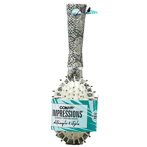 TRVL CUSHION HAIR BRSH-SNAKE PRT/NI