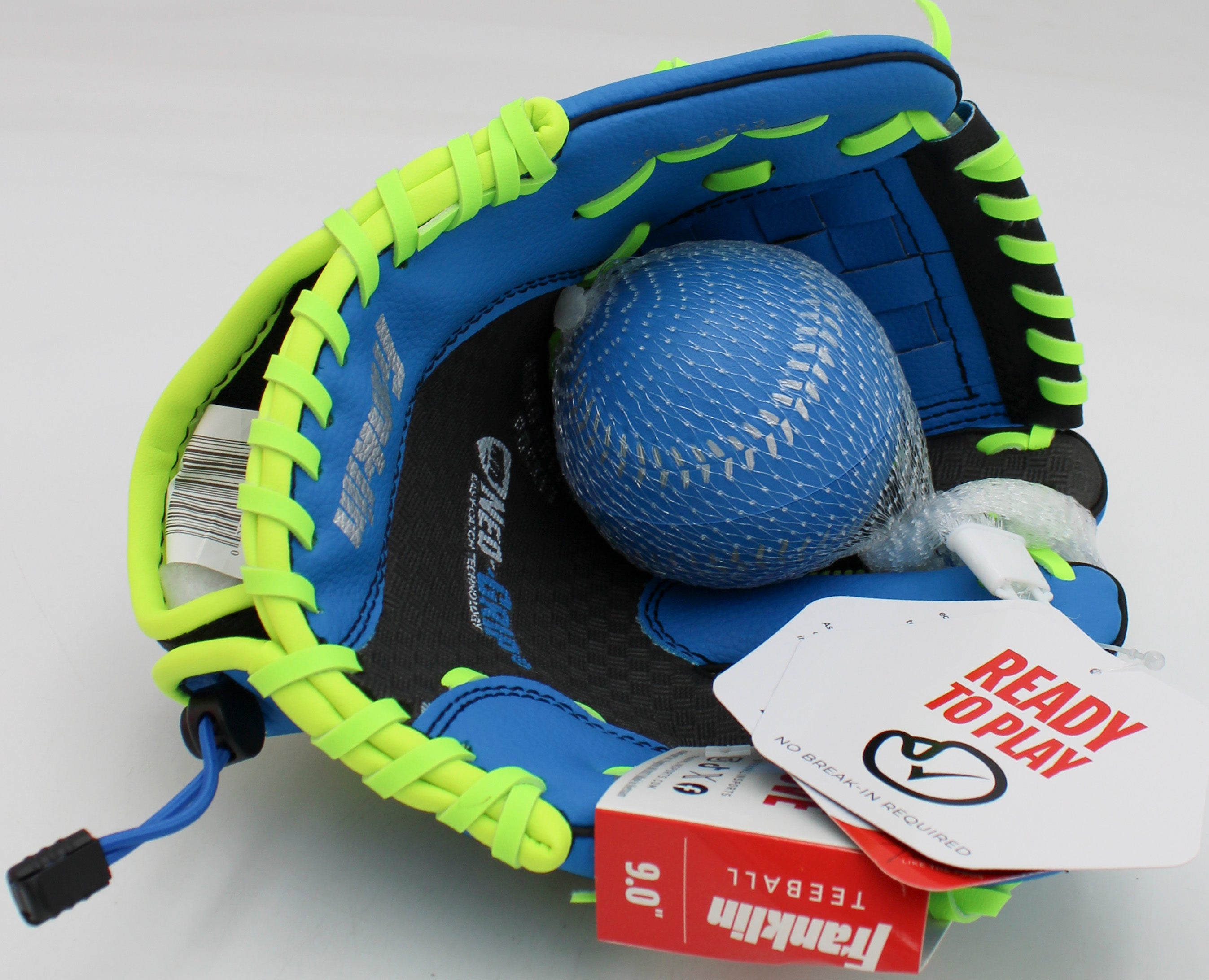 FRANKLIN 9" BLUE NEOGRIP BASEBALL GLOVE W BALL R