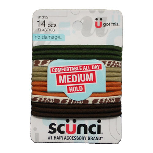 CONAIR SCUNCI ELASTIC HAIR TIES 14PK NEUTRALS NI