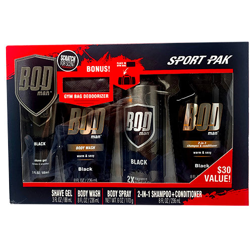 BOD MAN BATH/BODY SET 4PC-BLACK