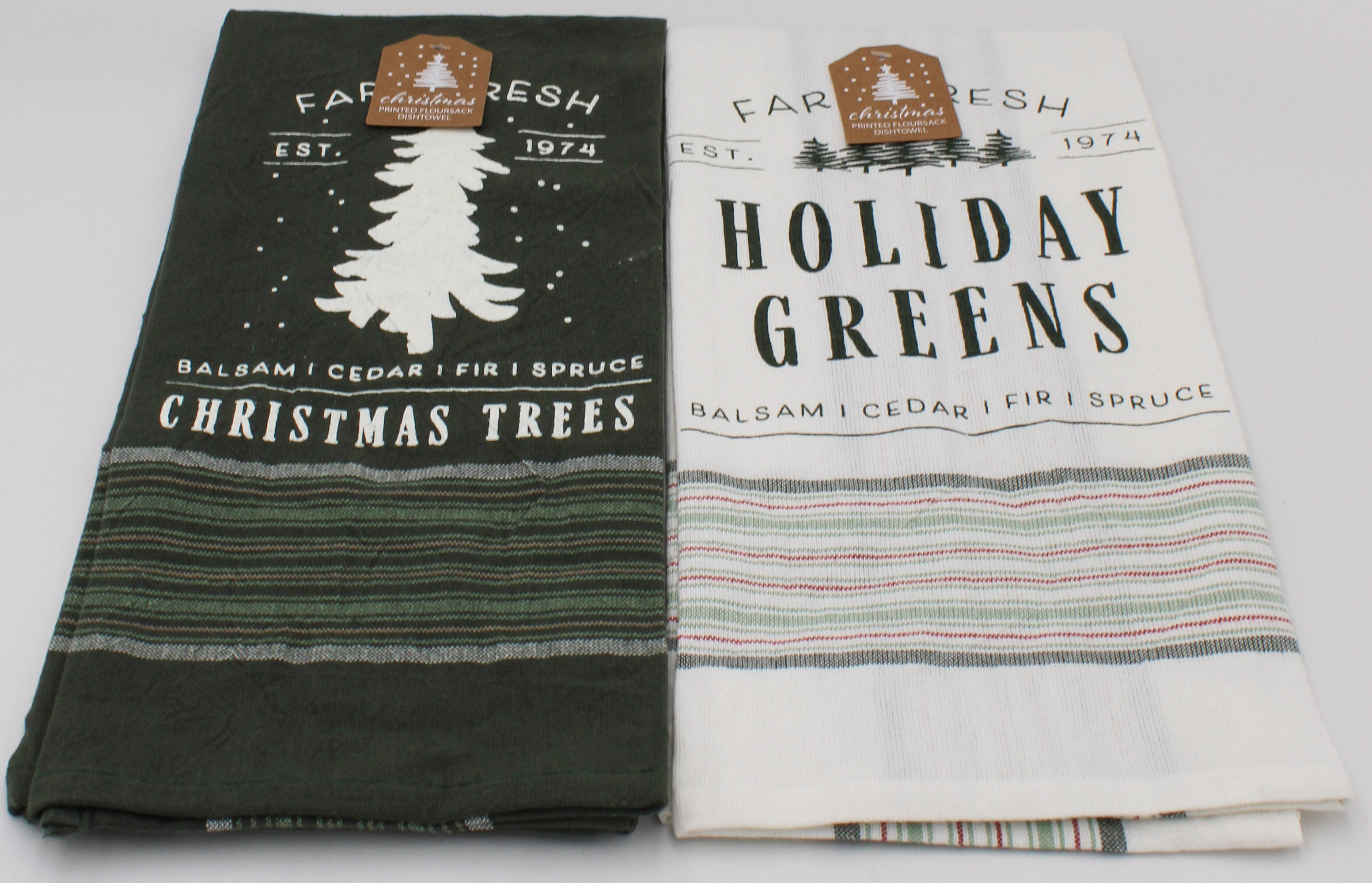 ASST HOLIDAY TREE FARM DISHTOWEL
