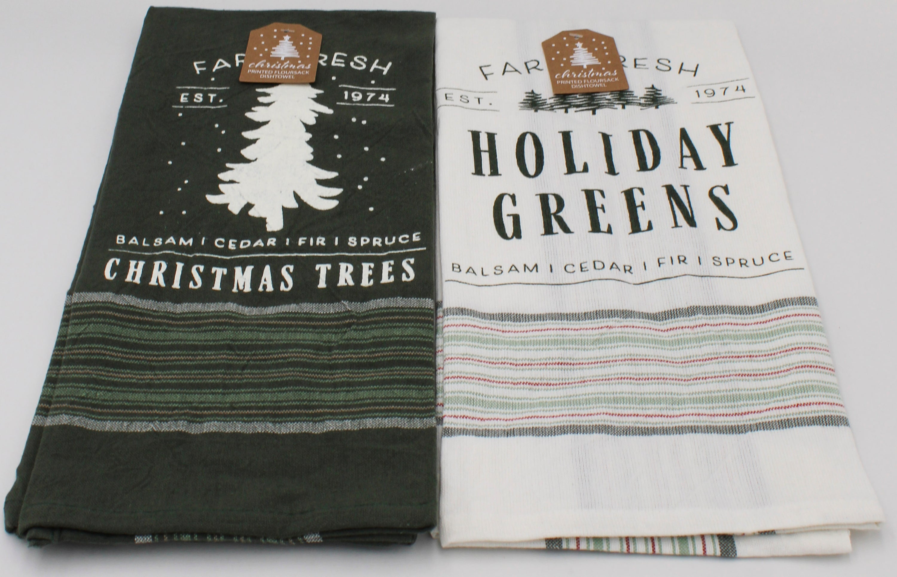 ASST HOLIDAY TREE FARM DISHTOWEL