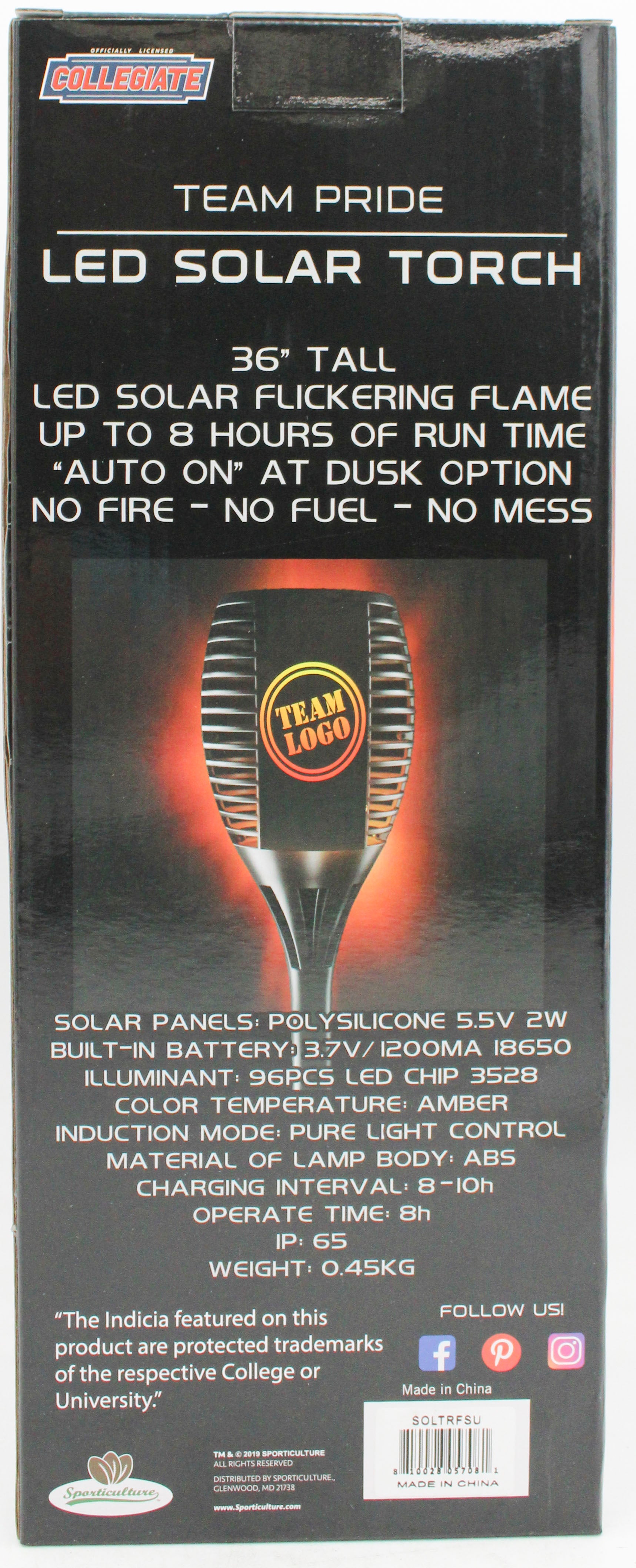 FLORIDA STATE SEMINOLES LED SOLAR TORCH 36"