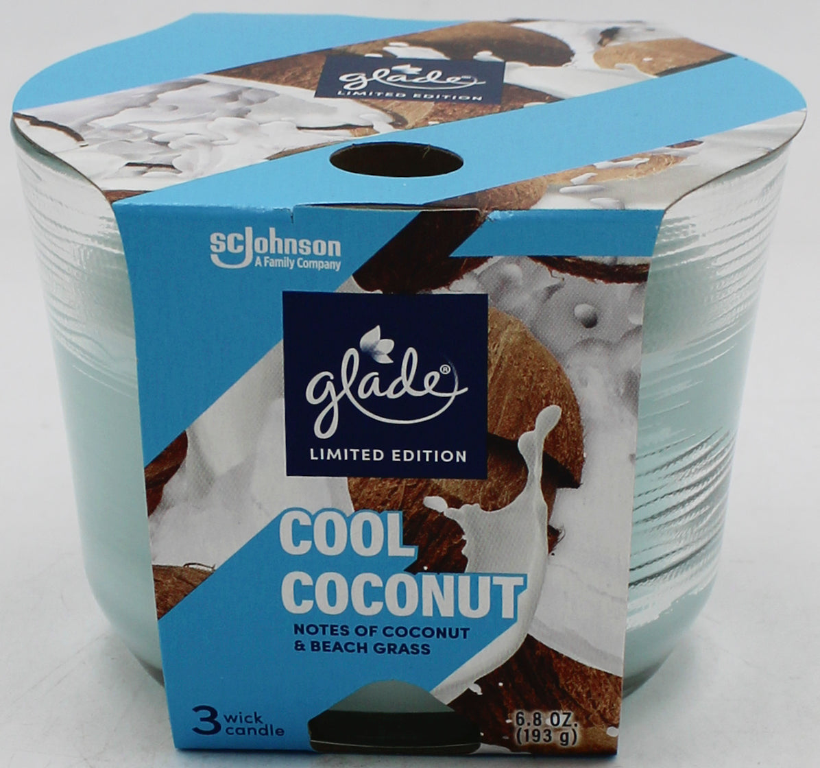GLADE 3-WICK CANDLE COOL COCONUT 6.8oz US