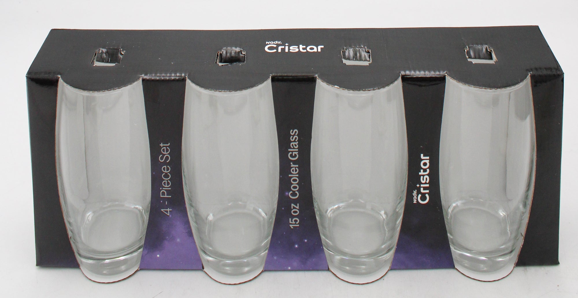 AIRE COOLER GLASS GLOSSY SLEEVE SET 4ct 15oz