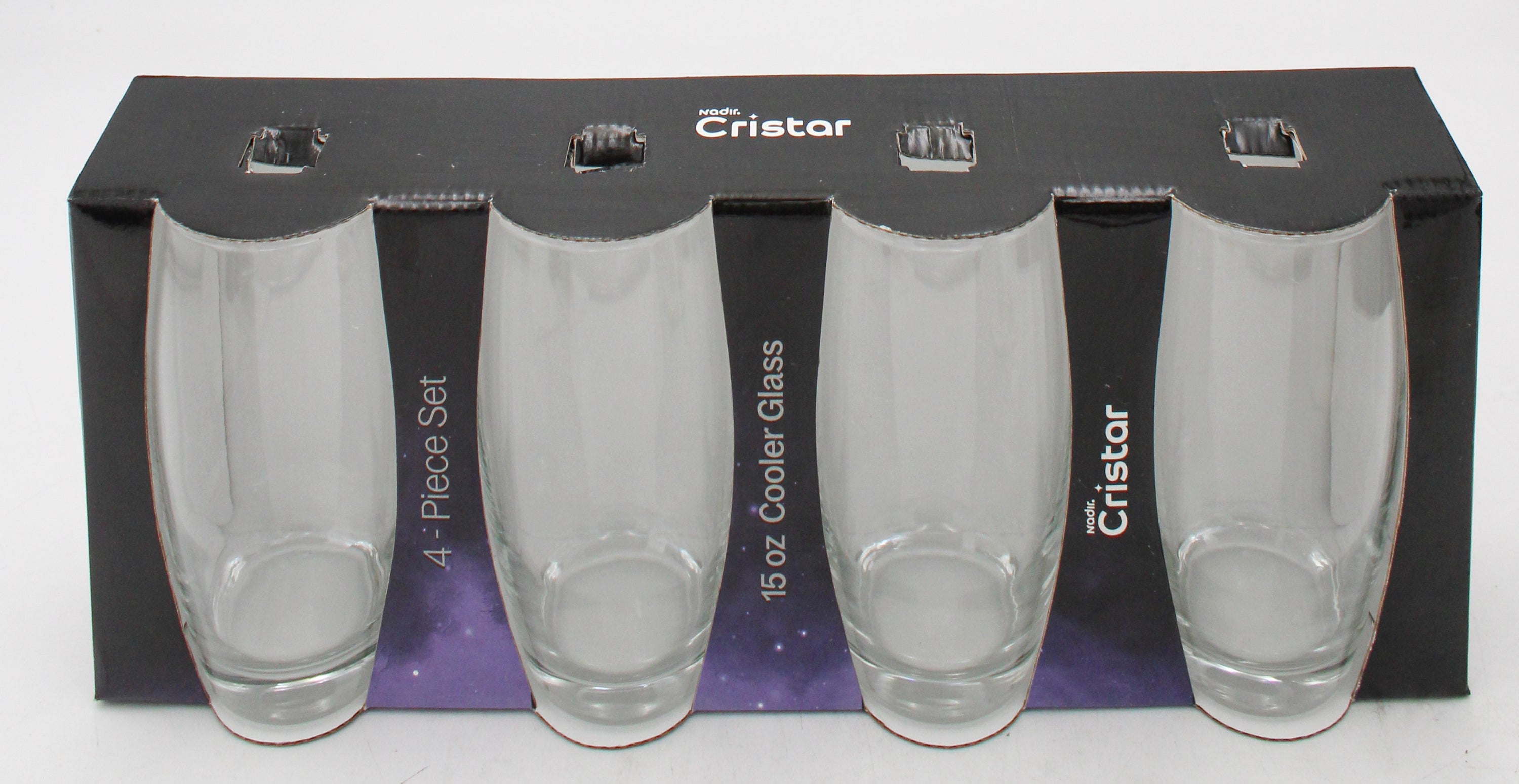 AIRE COOLER GLASS GLOSSY SLEEVE SET 4ct 15oz