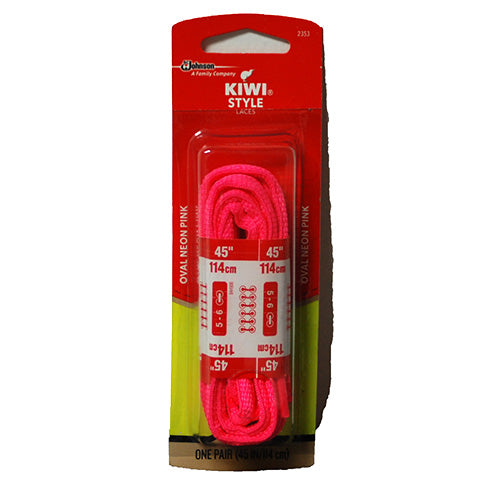 KIWI OVAL LACES NEON PINK 45IN 1PR