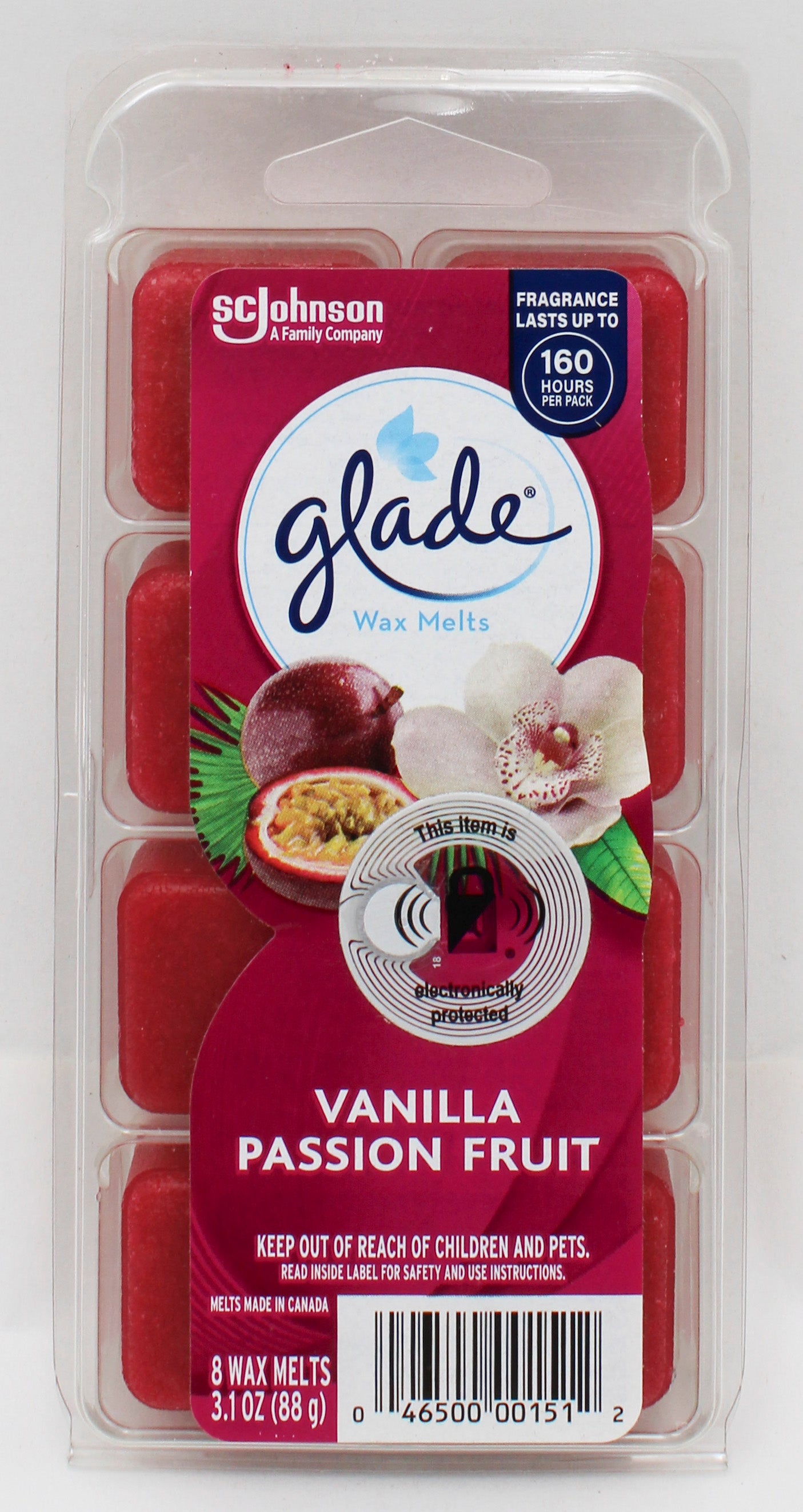 SP GLADE WAX MELTS 8CT 3.1oz VANILLA PASSION FRUIT