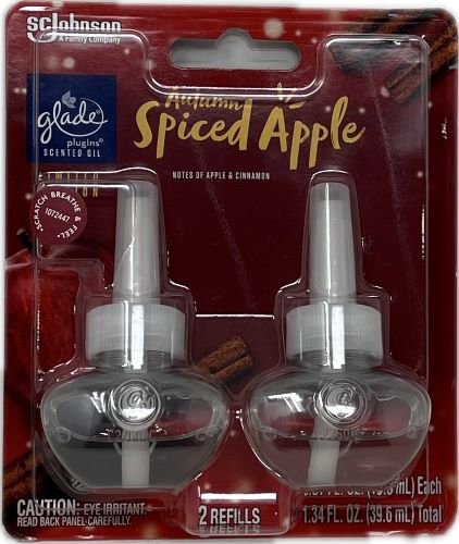 SP GLADE PLUGINS 2PK SCENTED OIL REFILLS AUTUMN SPICED APPLE  0.67oz