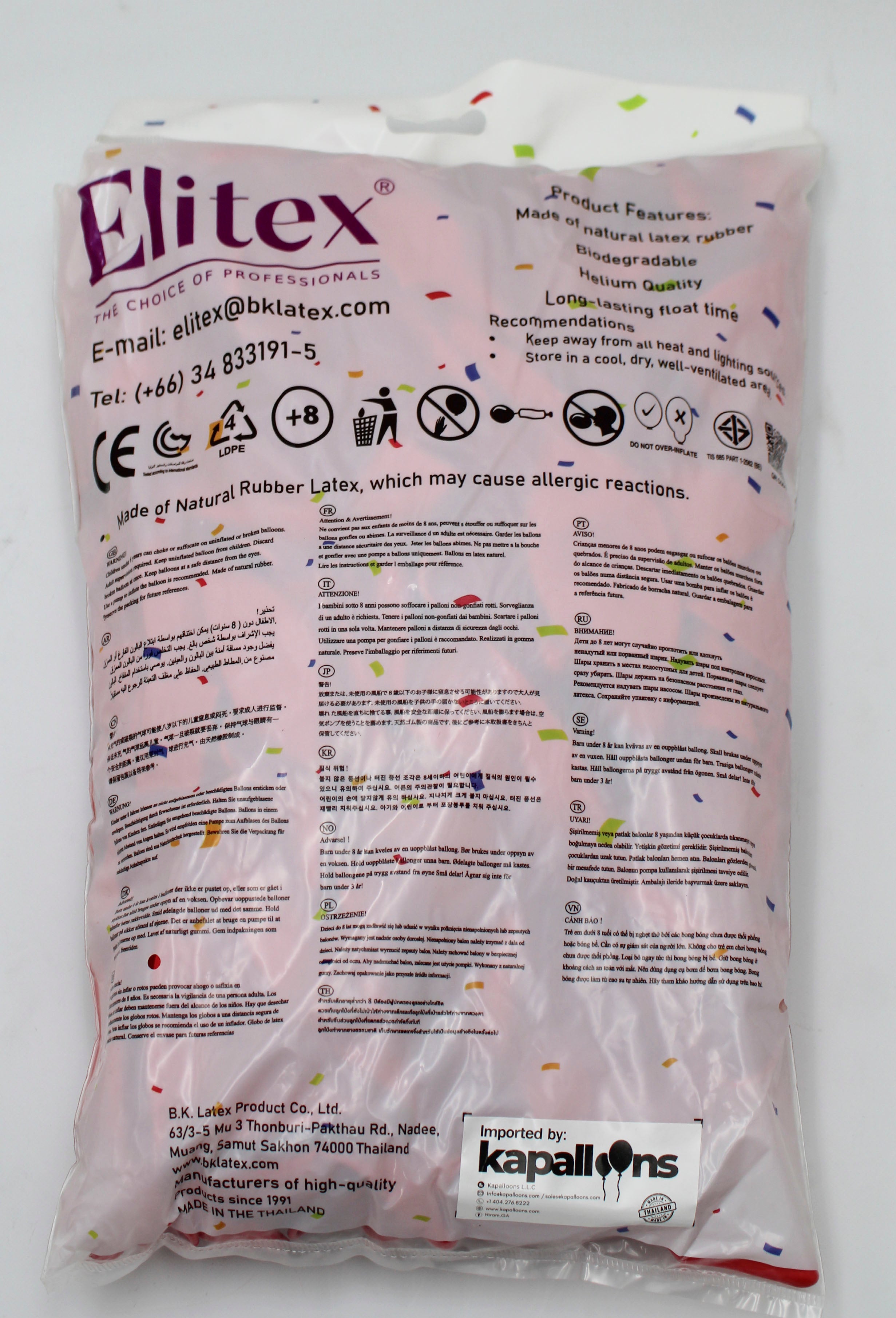 ELITEX 12" RED LINK BALLOON, 100 PACK