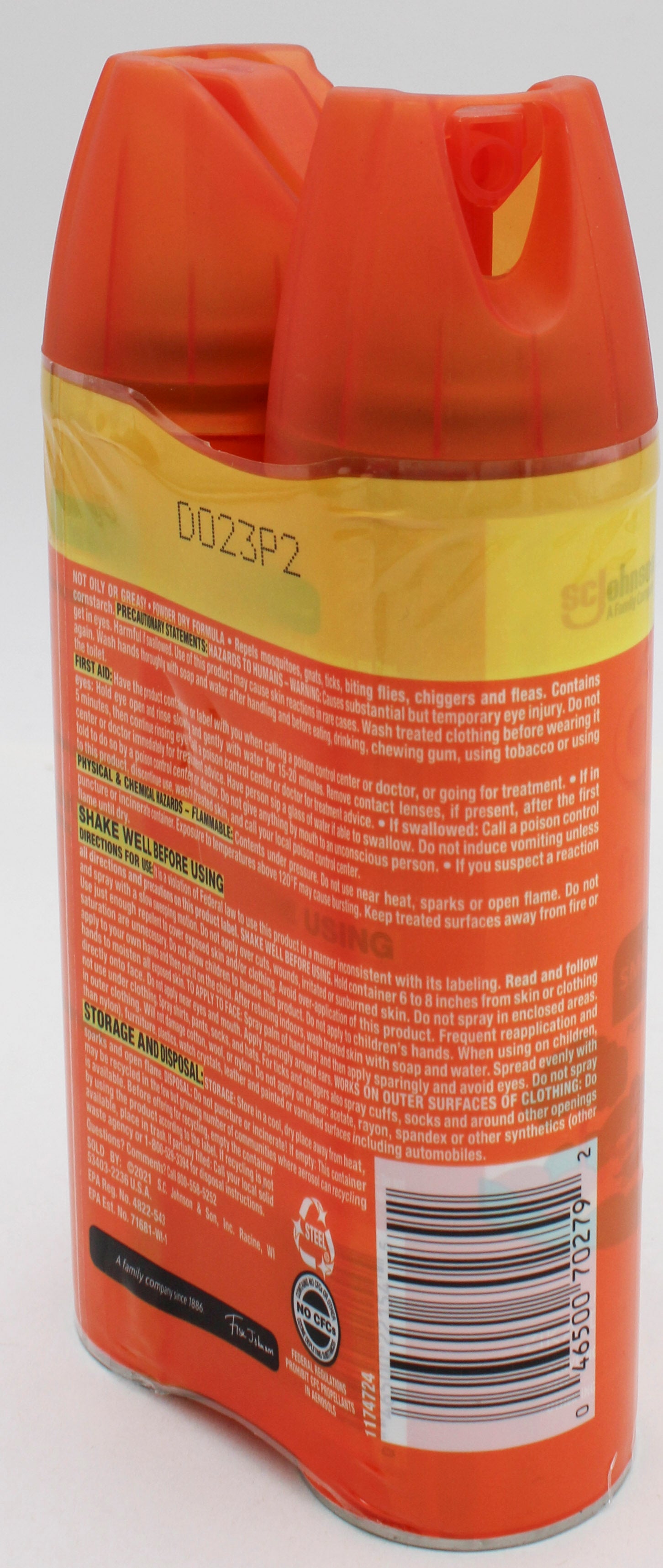 SP OFF!  SMOOTH & DRY AEROSOL REPELLENT TWIN PACK 4 OZ